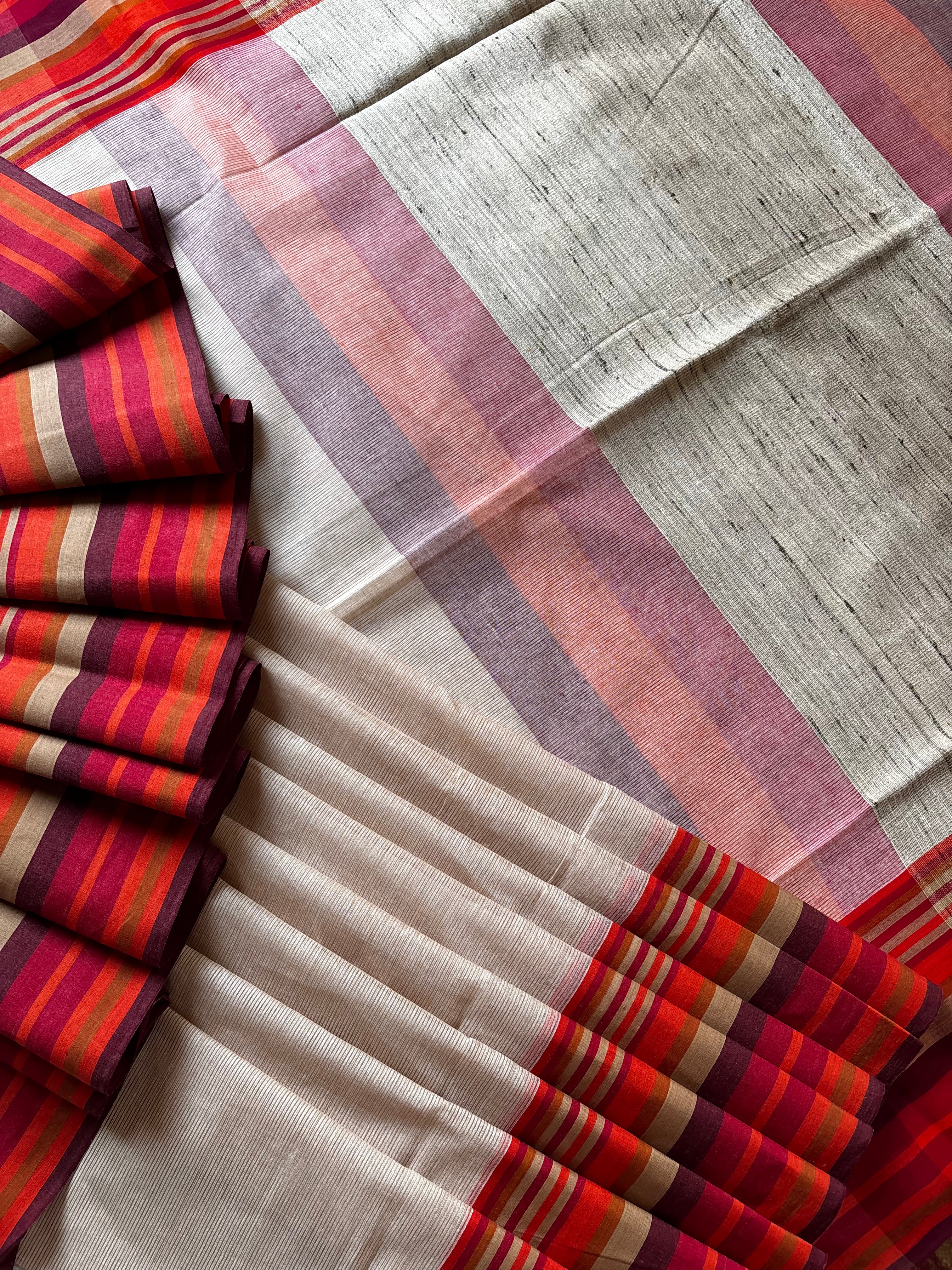 Handwoven Beige Colour Phulia Cotton Saree