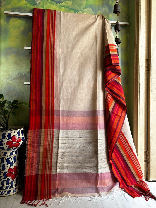 Handwoven Beige Colour Phulia Cotton Saree