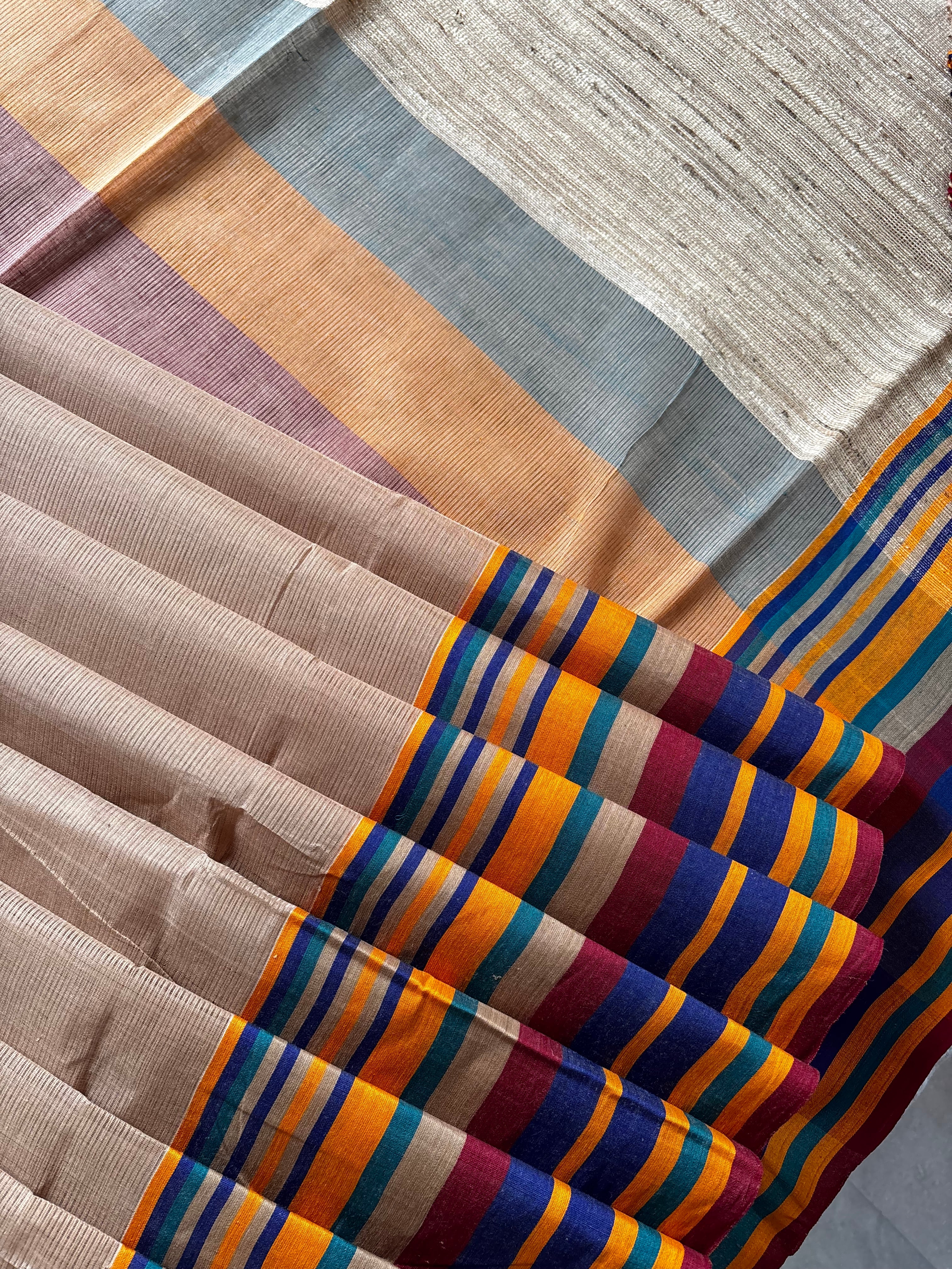 Handwoven Beige Colour Phulia Cotton Saree