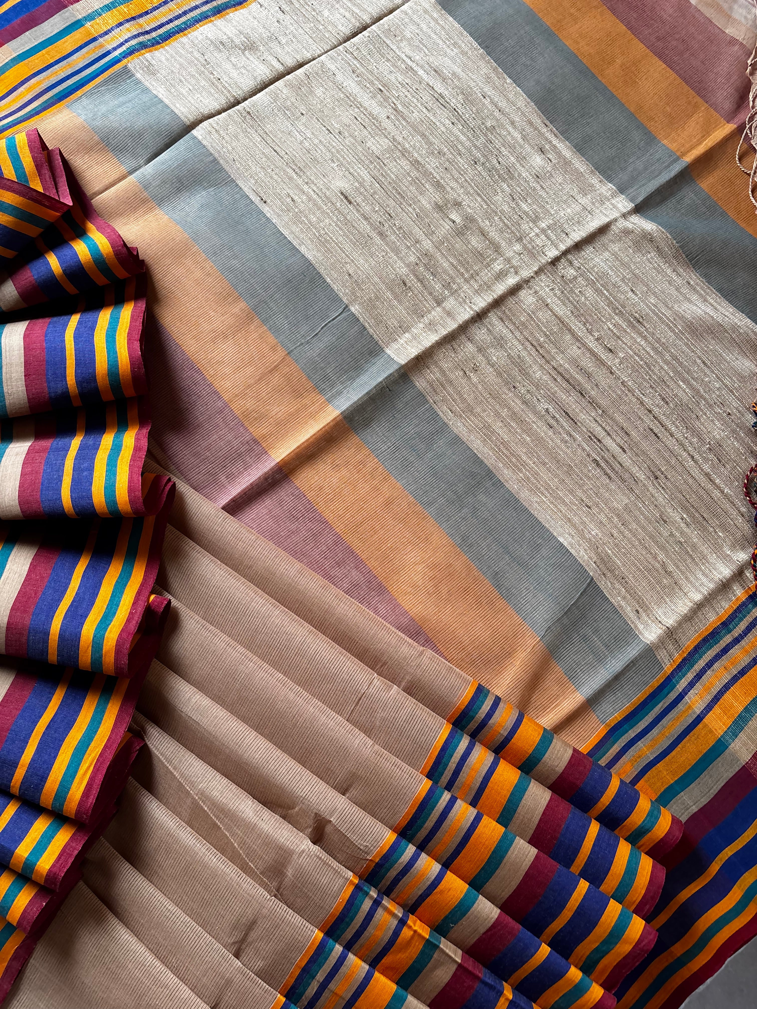 Handwoven Beige Colour Phulia Cotton Saree