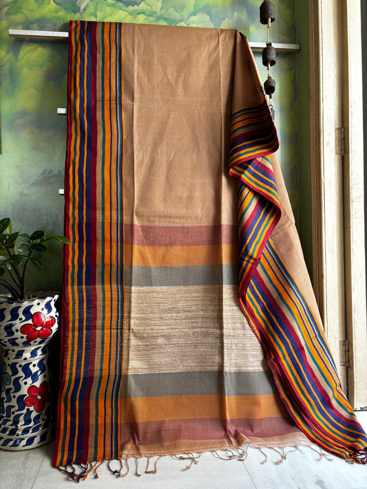 Handwoven Beige Colour Phulia Cotton Saree