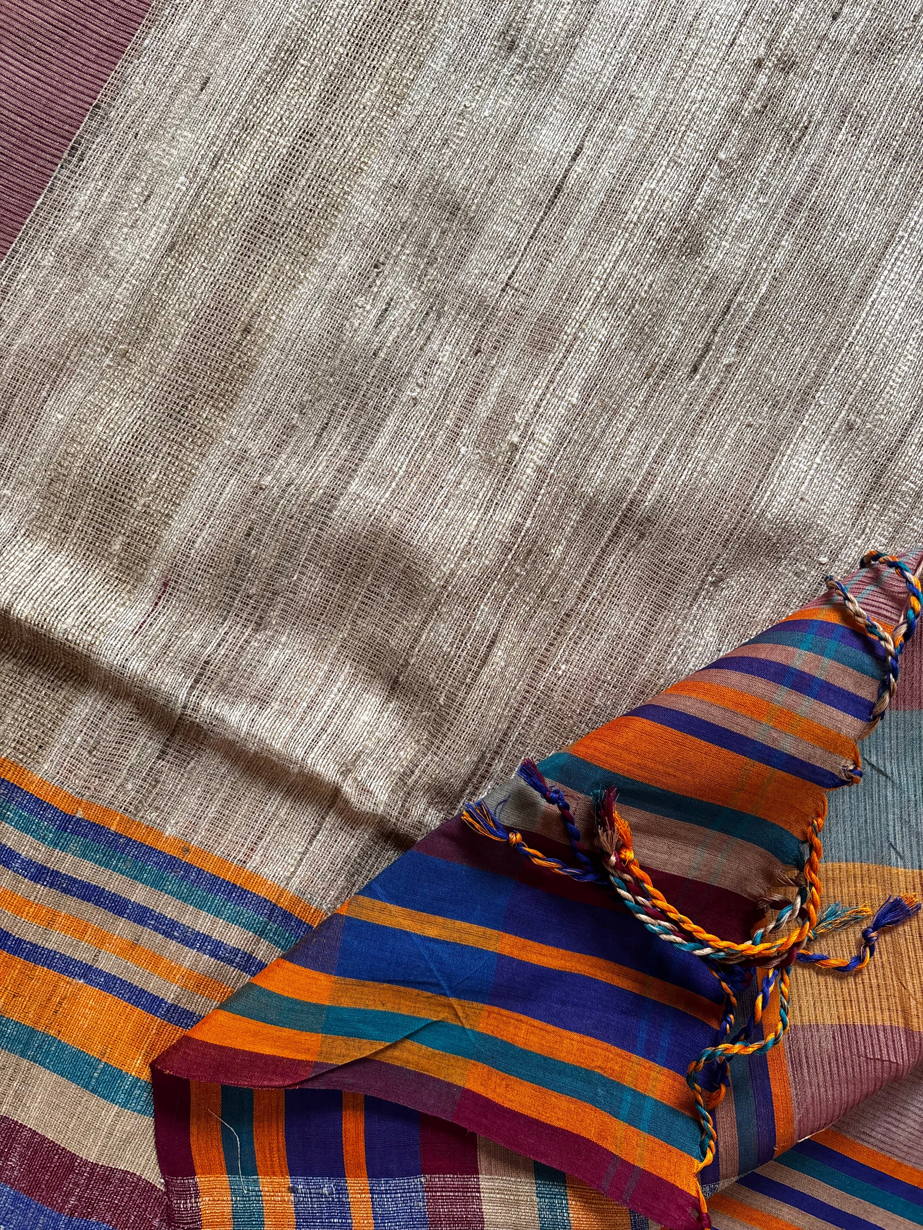 Handwoven Light Maroon Phulia Cotton Saree