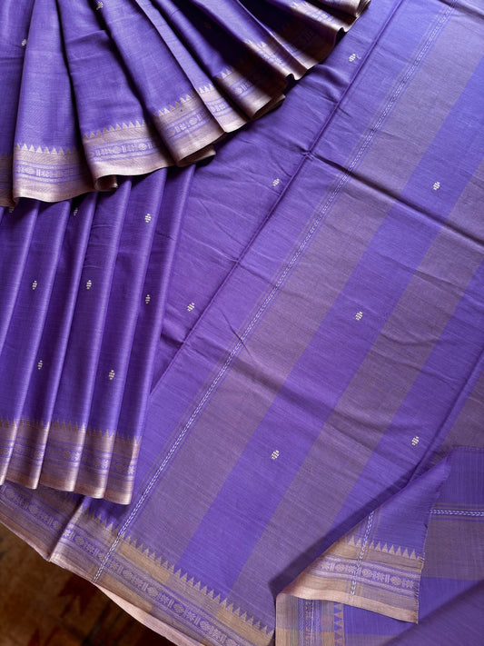 Handwoven Lavender Colour Pure Cotton Saree