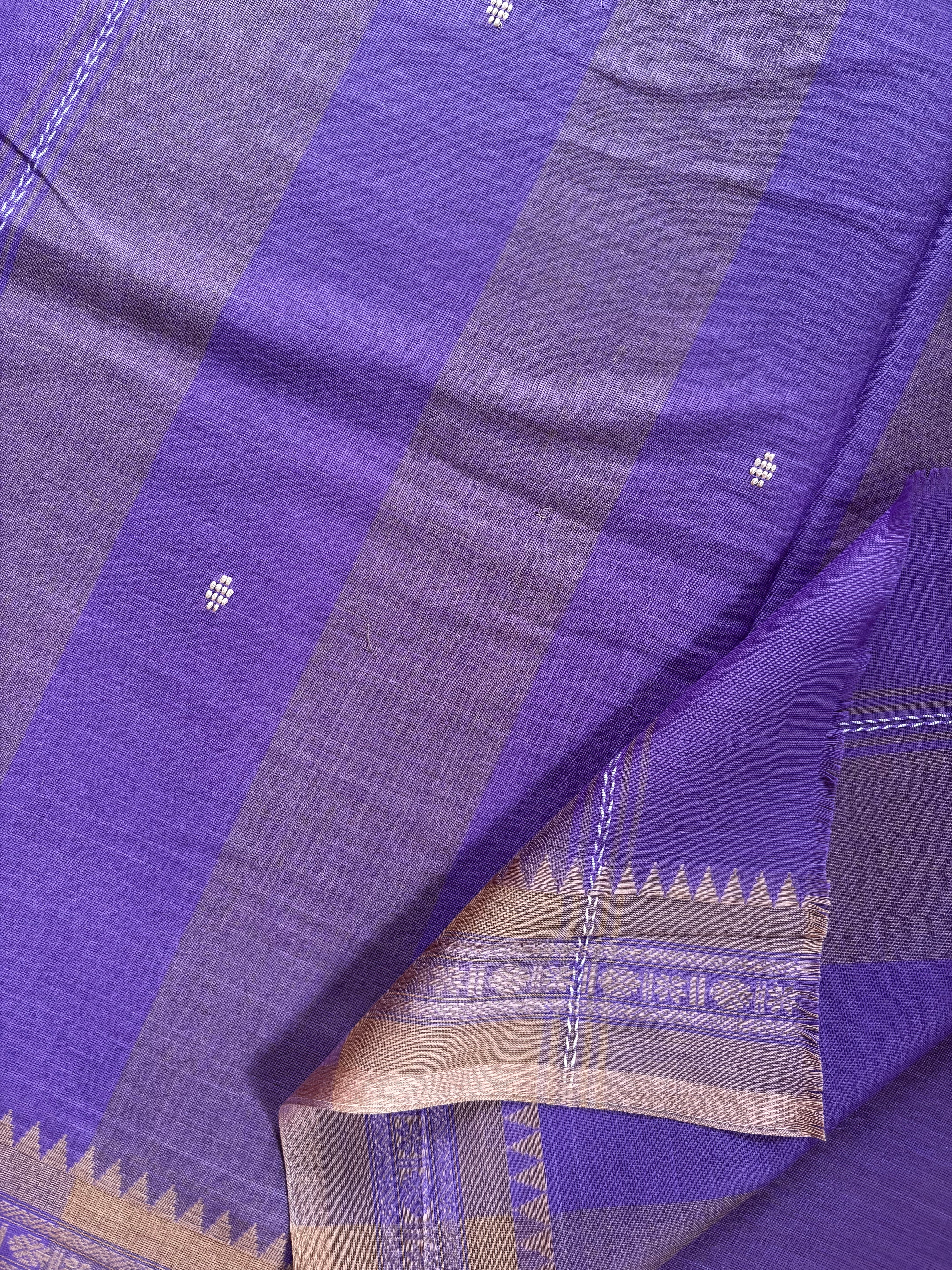 Handwoven Lavender Colour Pure Cotton Saree