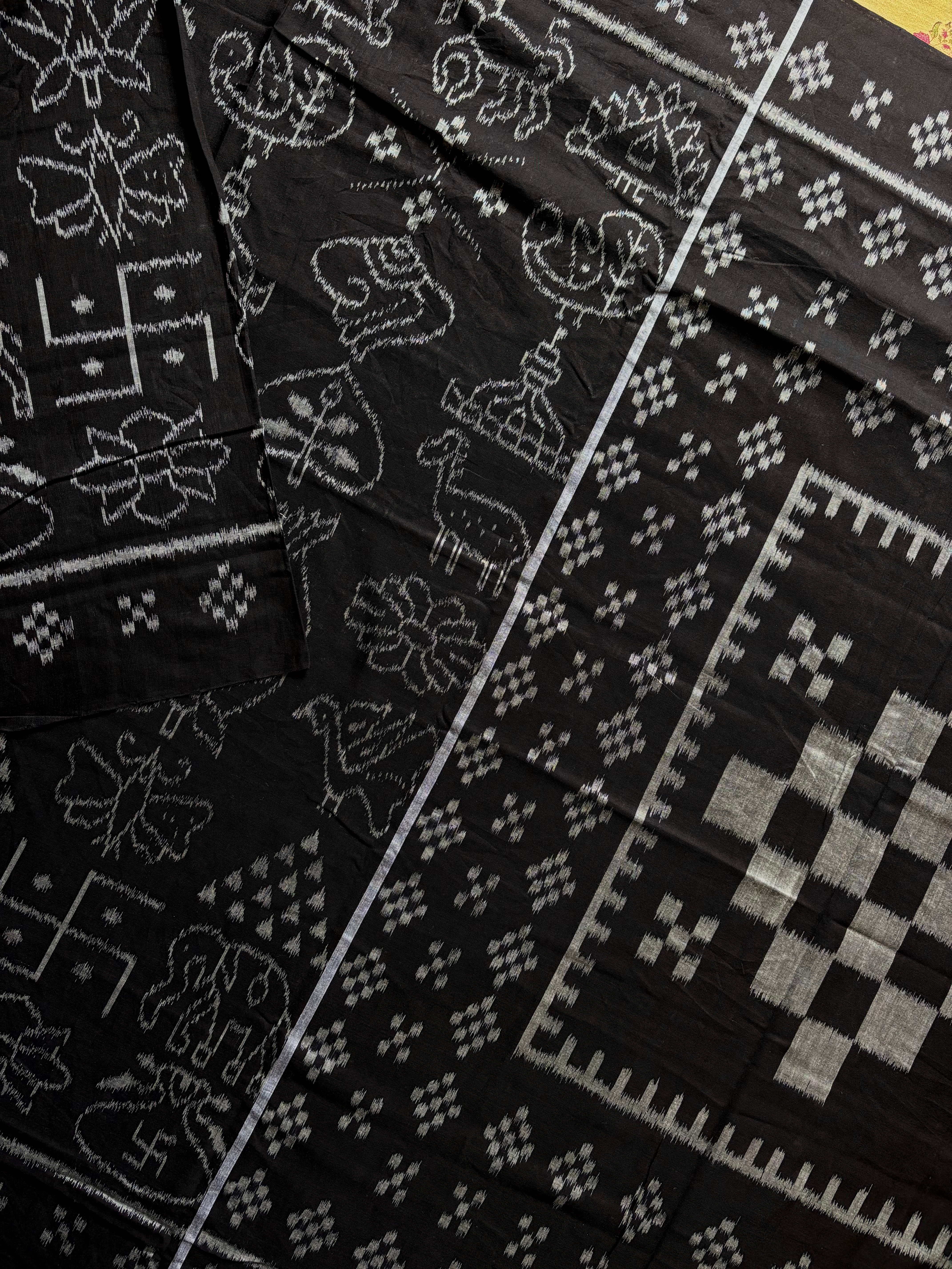 Handwoven Black Odisha Ikkat Saree