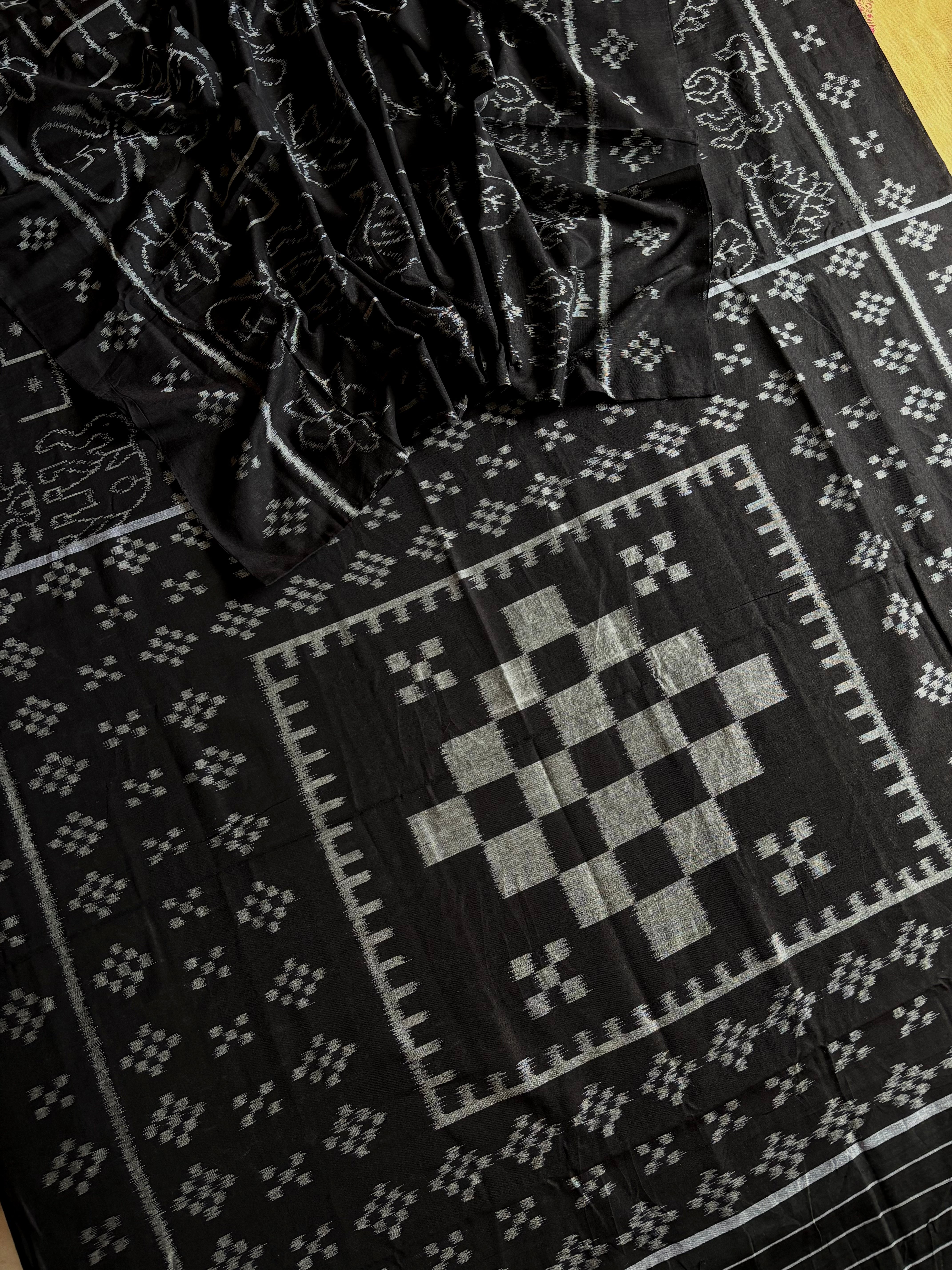 Handwoven Black Odisha Ikkat Saree