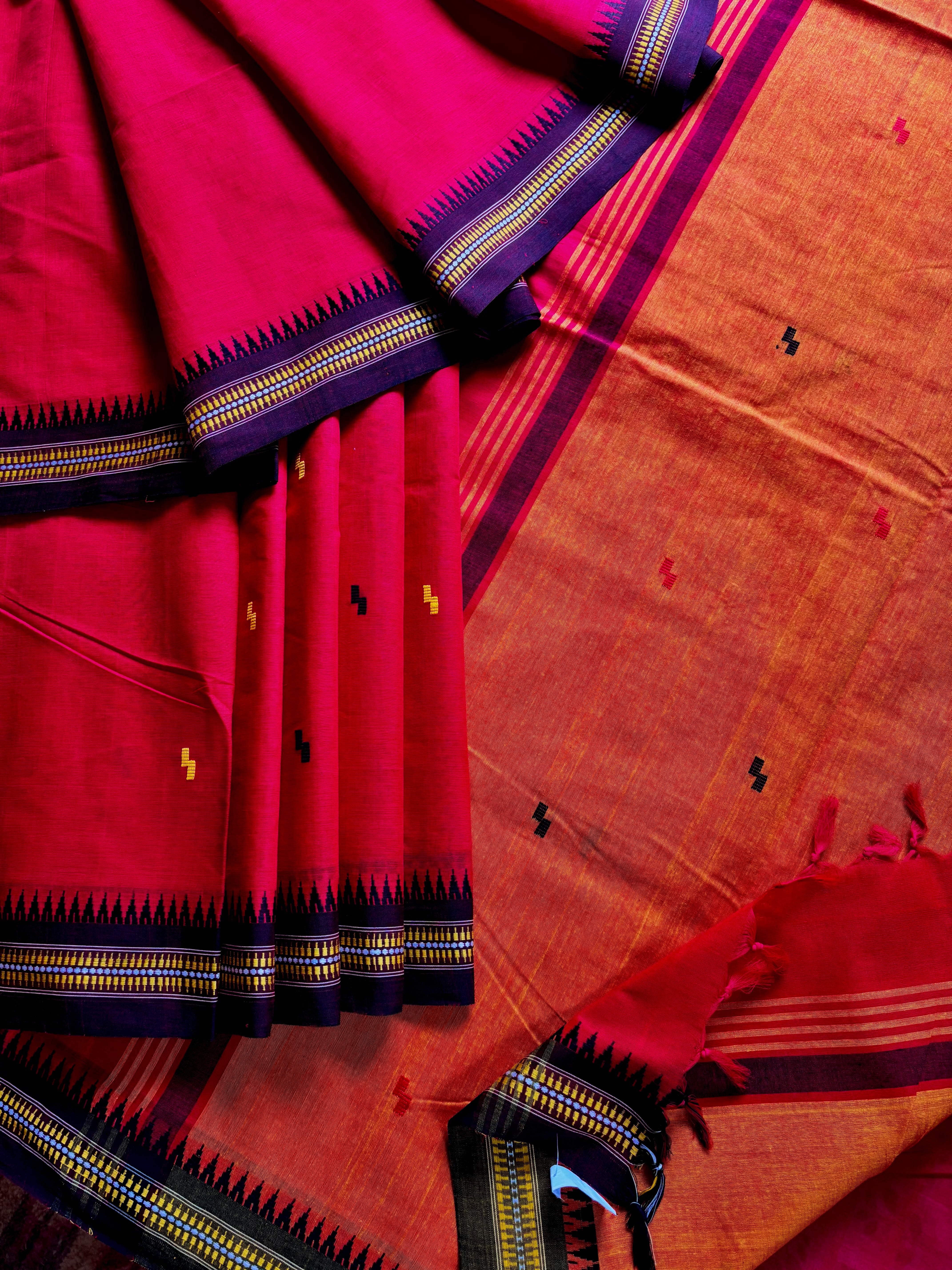 Handwoven Red Begampuri Cotton