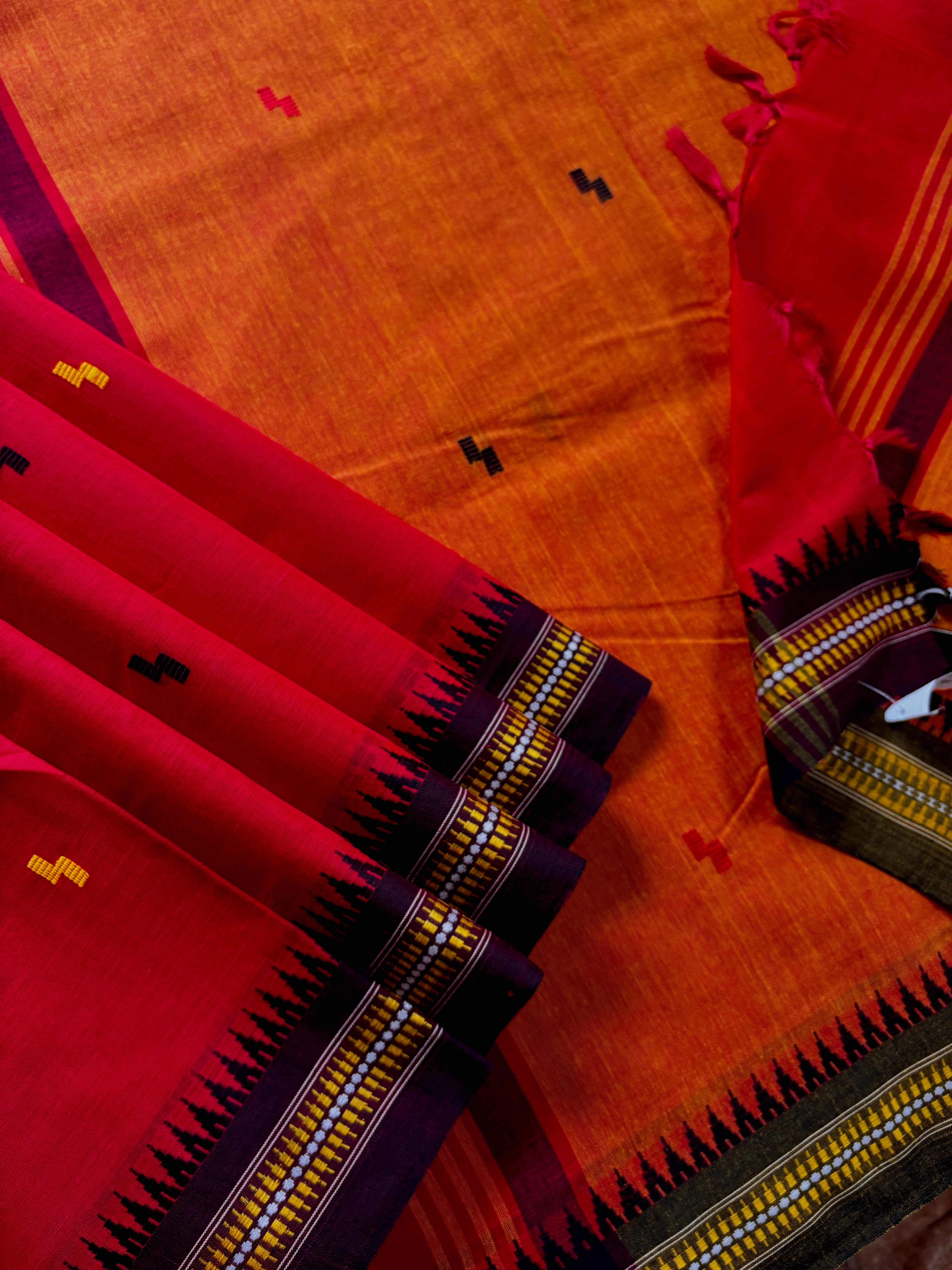 Handwoven Red Begampuri Cotton