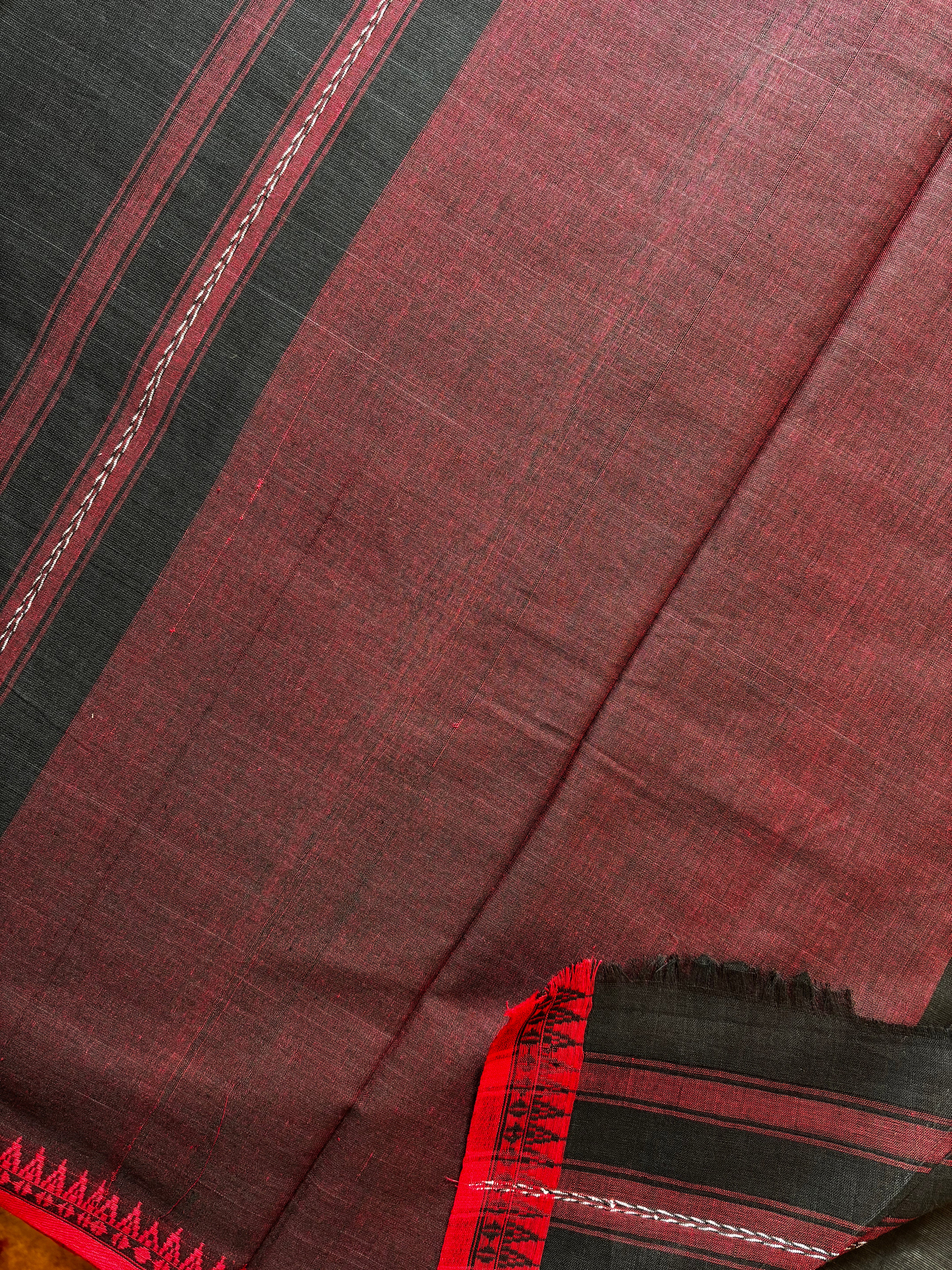 Handwoven Black Colour Pure Cotton Saree