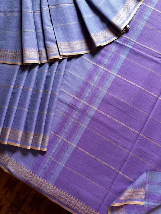 Handwoven Lavender Colour Pure Cotton Saree