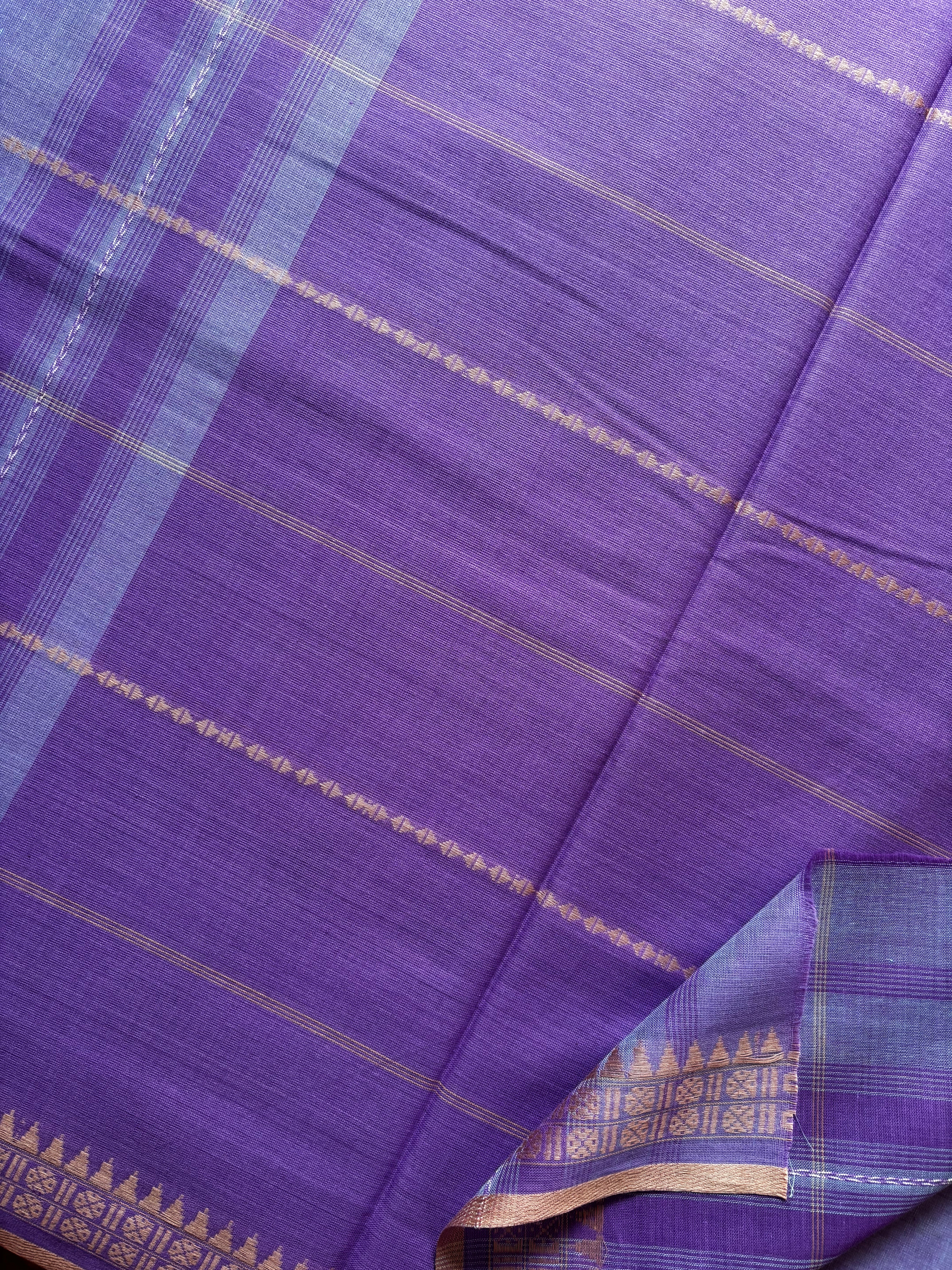 Handwoven Lavender Colour Pure Cotton Saree