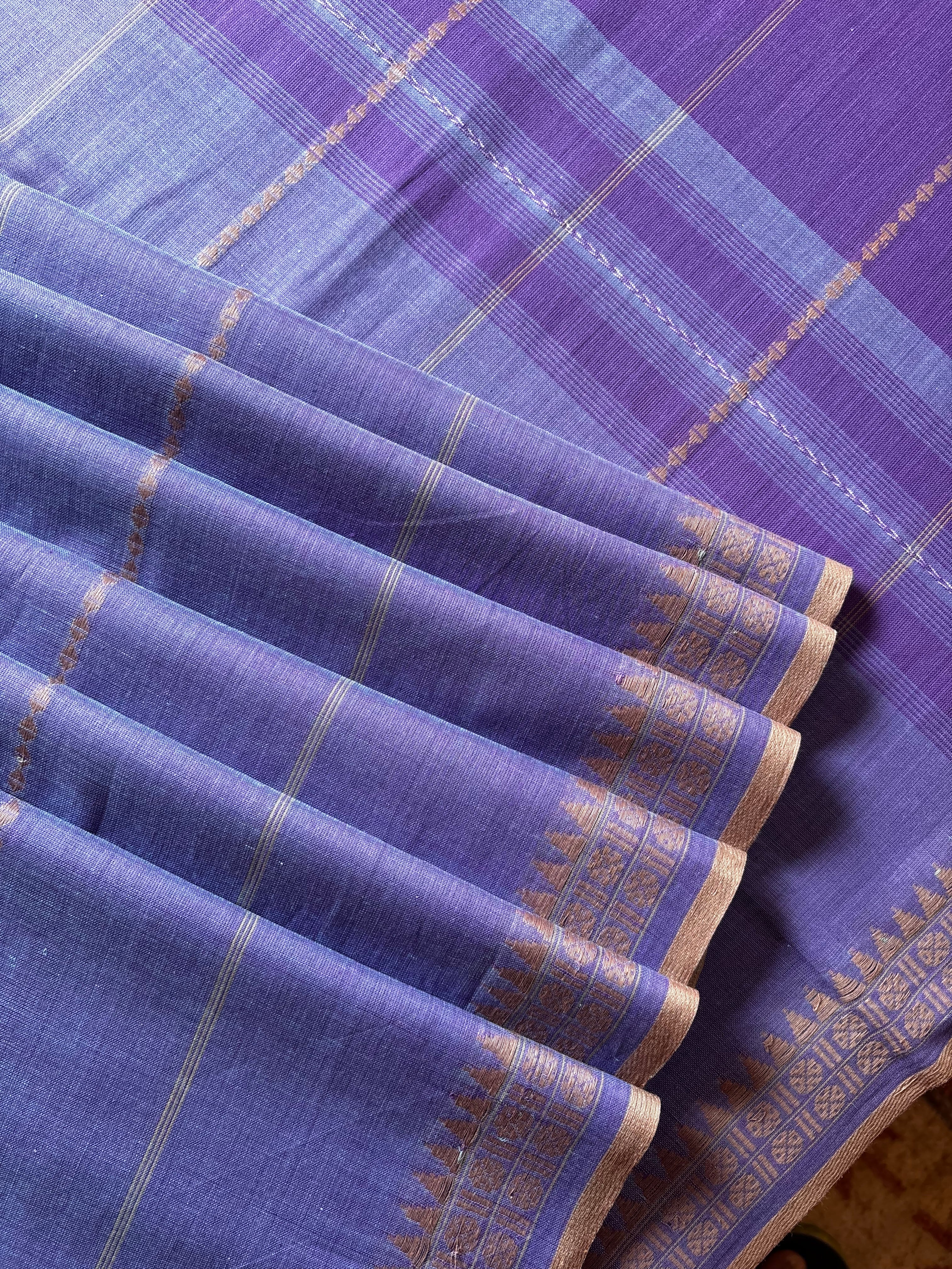 Handwoven Lavender Colour Pure Cotton Saree