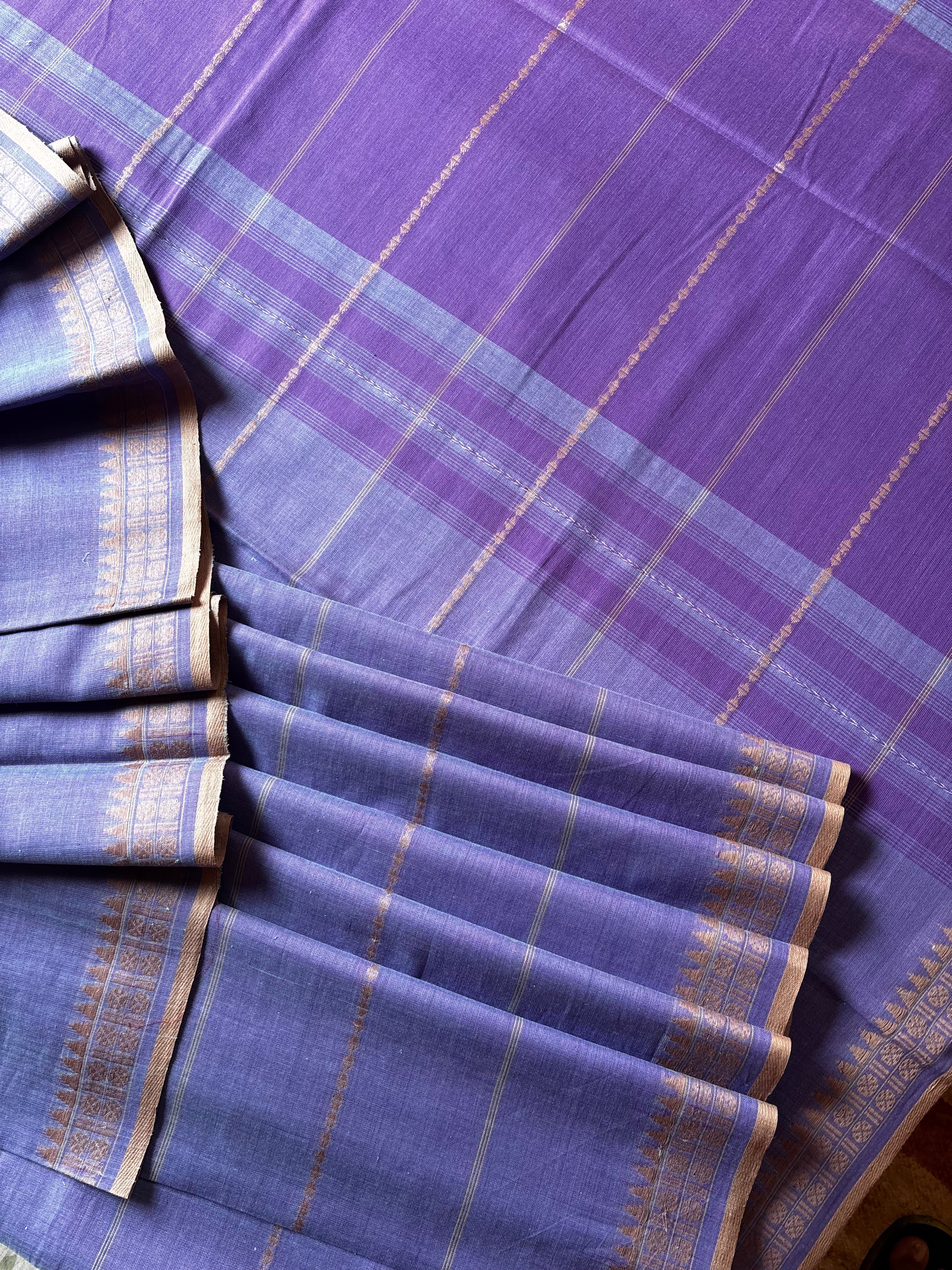 Handwoven Lavender Colour Pure Cotton Saree