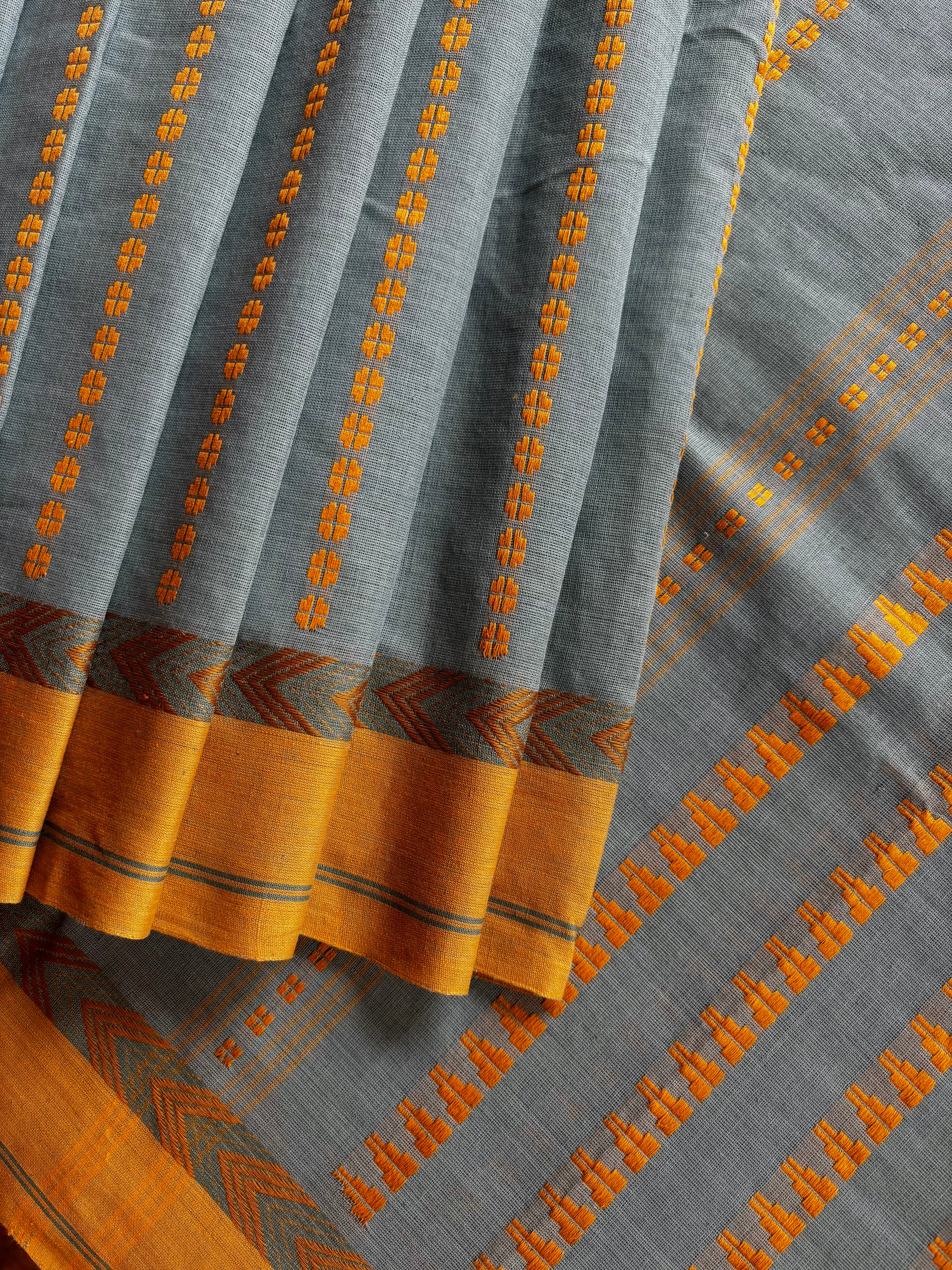 Handwoven Dusty Aqua Blue Begampuri Cotton