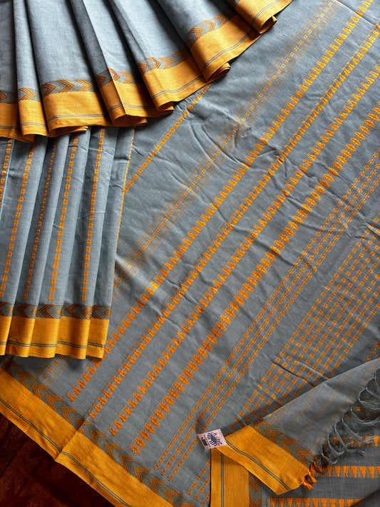 Handwoven Dusty Aqua Blue Begampuri Cotton