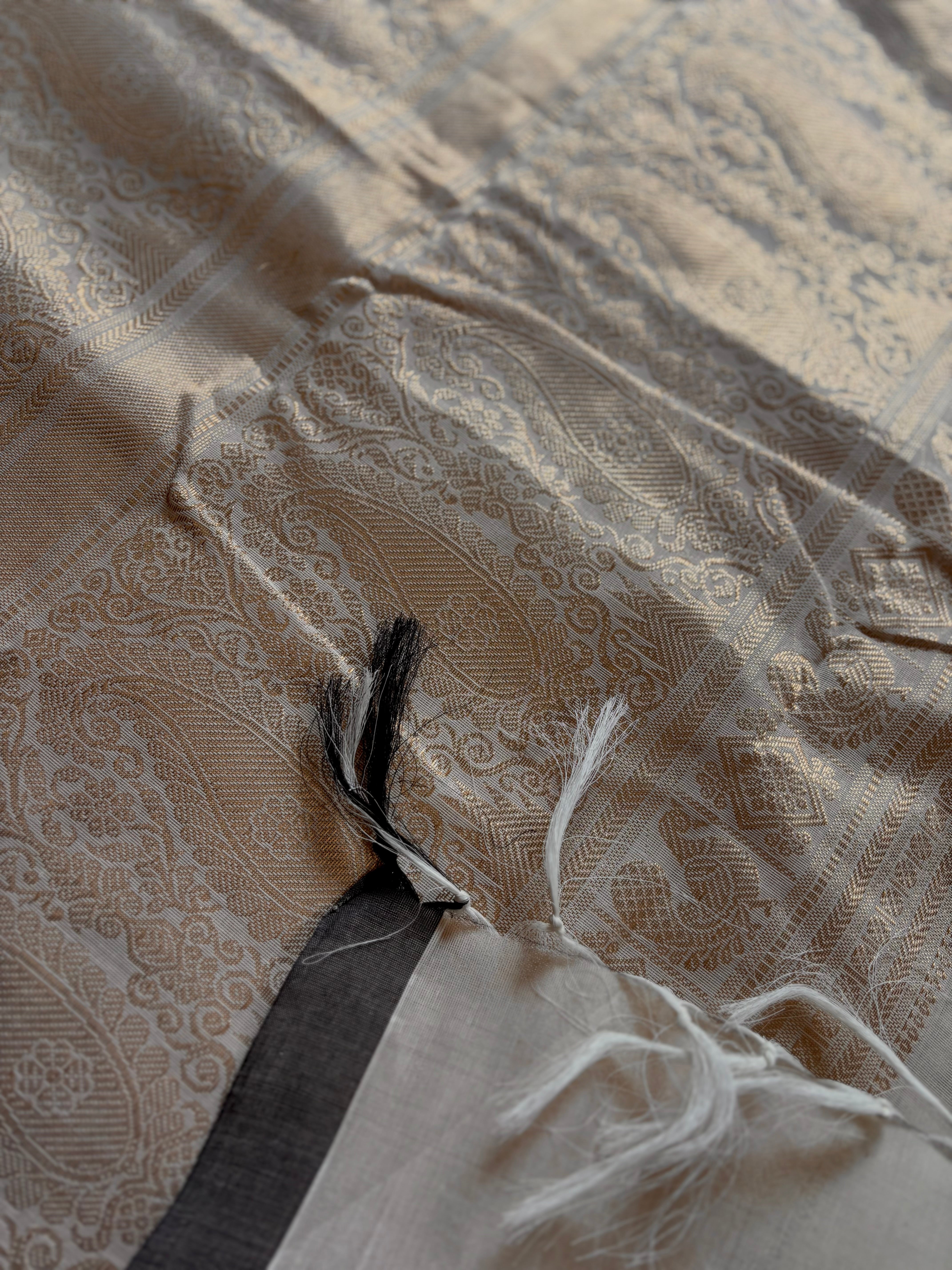 Handwoven Offwhite Kanchi Cotton Saree
