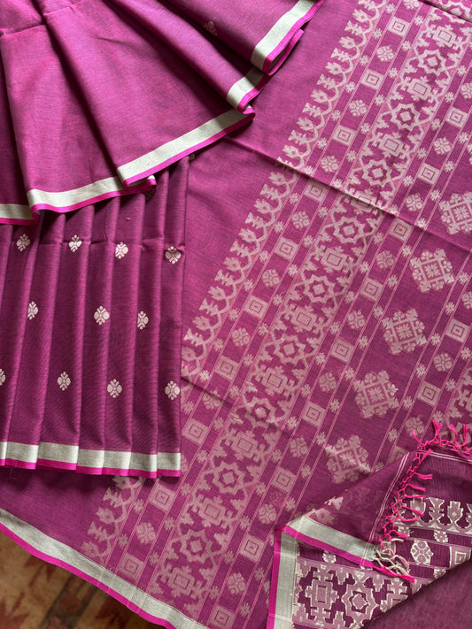 Purple Cotton Jamdani
