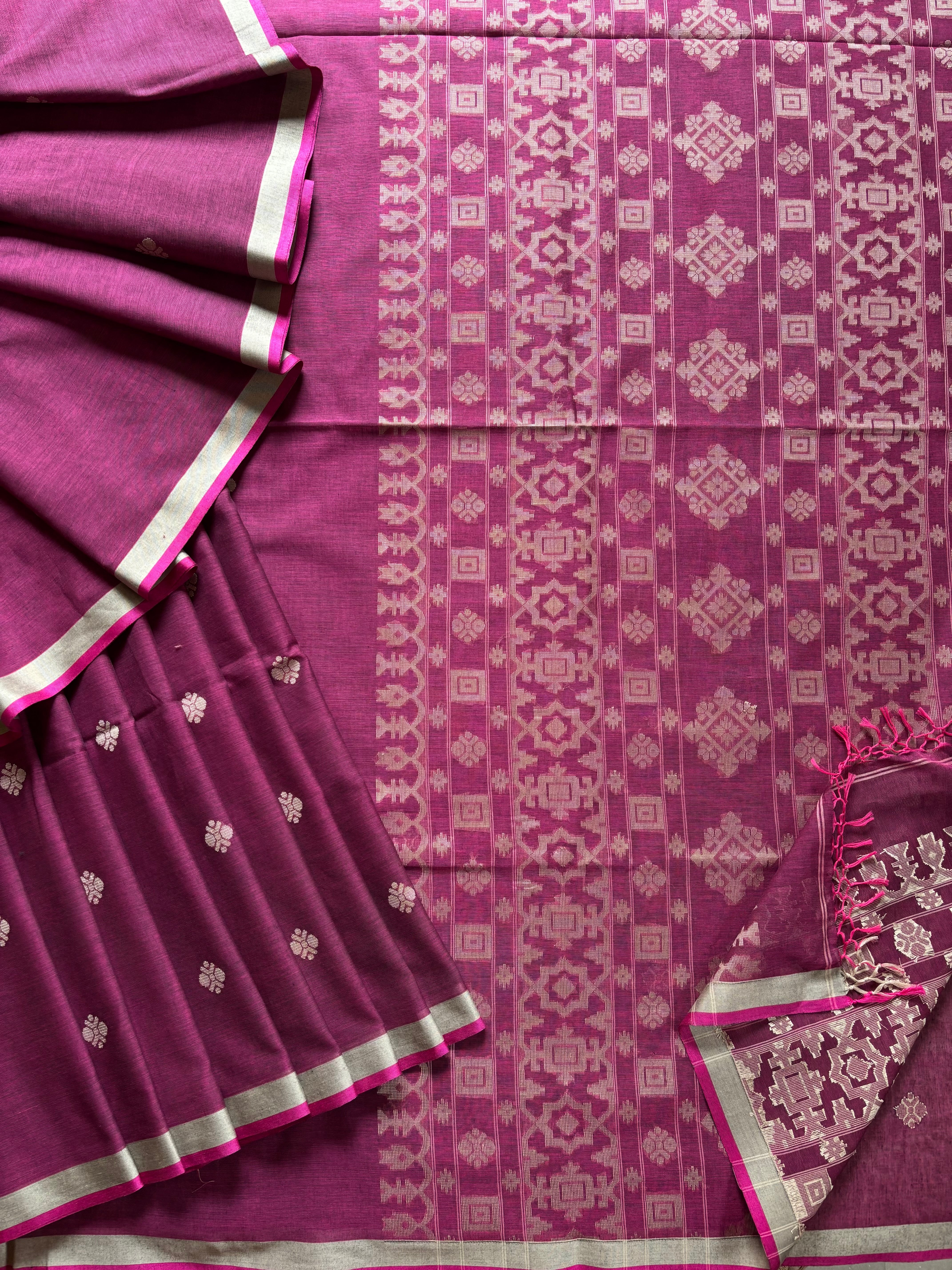 Purple Cotton Jamdani