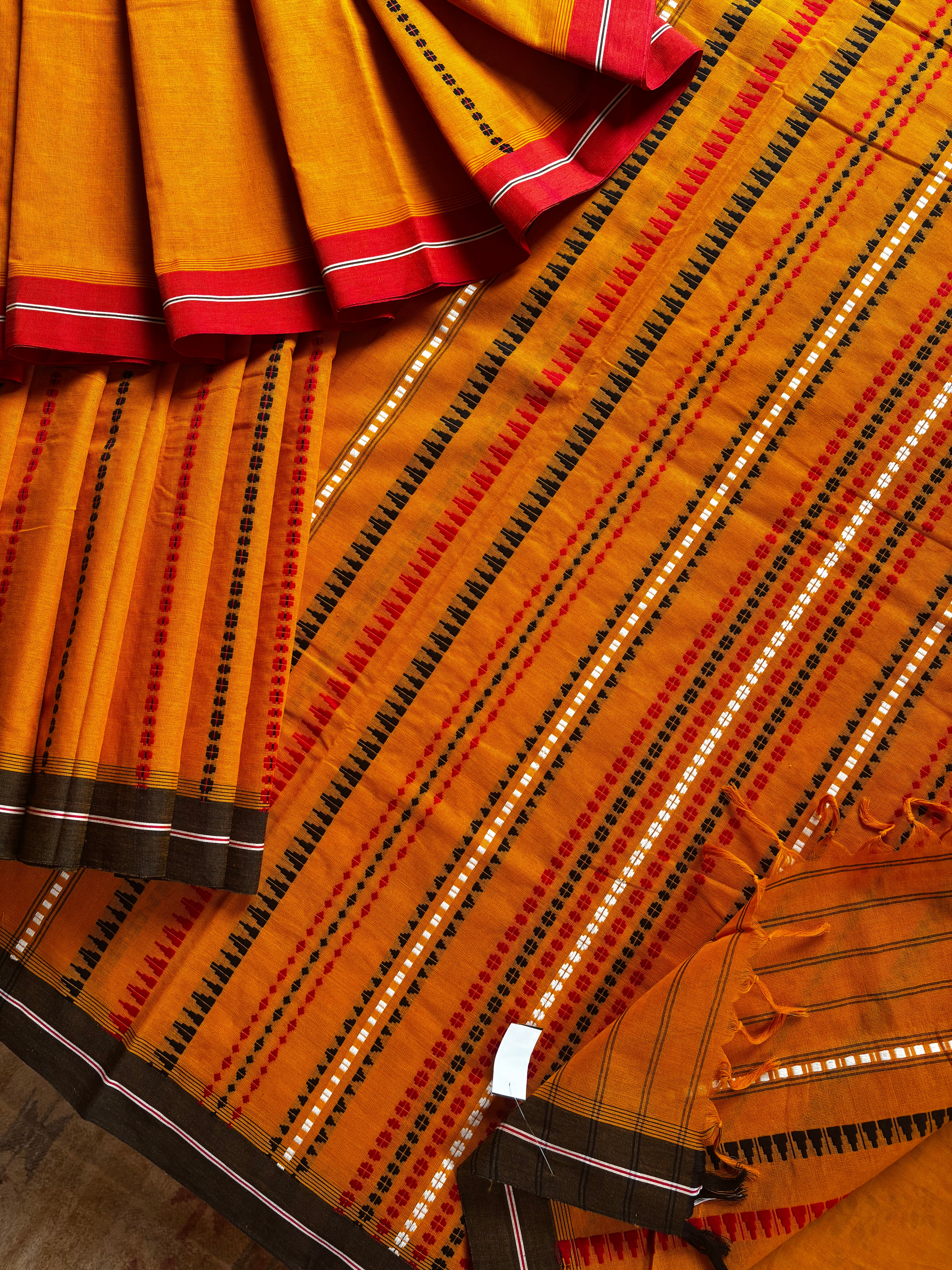 Handwoven Mustard Begampuri Cotton Saree