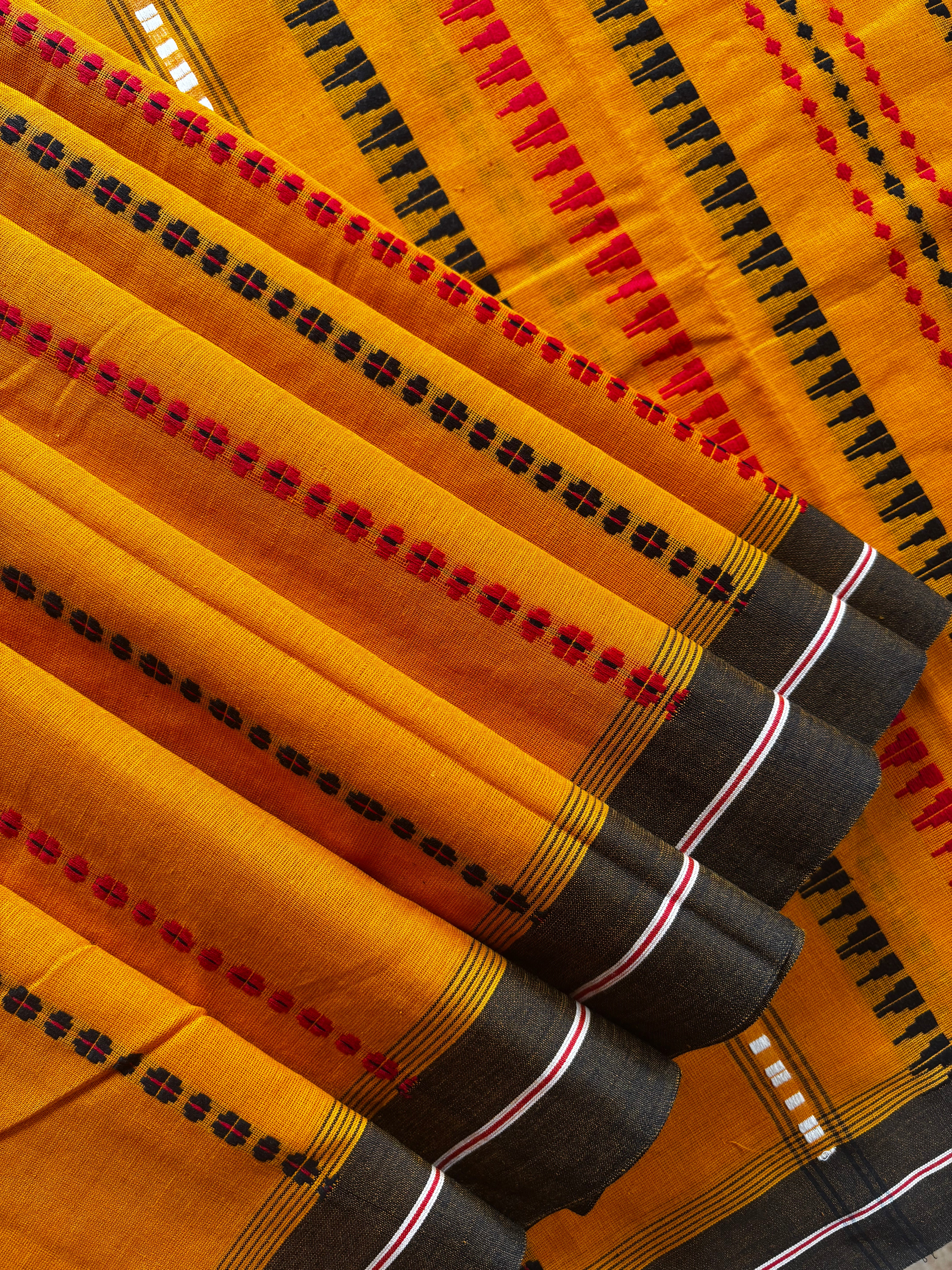 Handwoven Mustard Begampuri Cotton Saree