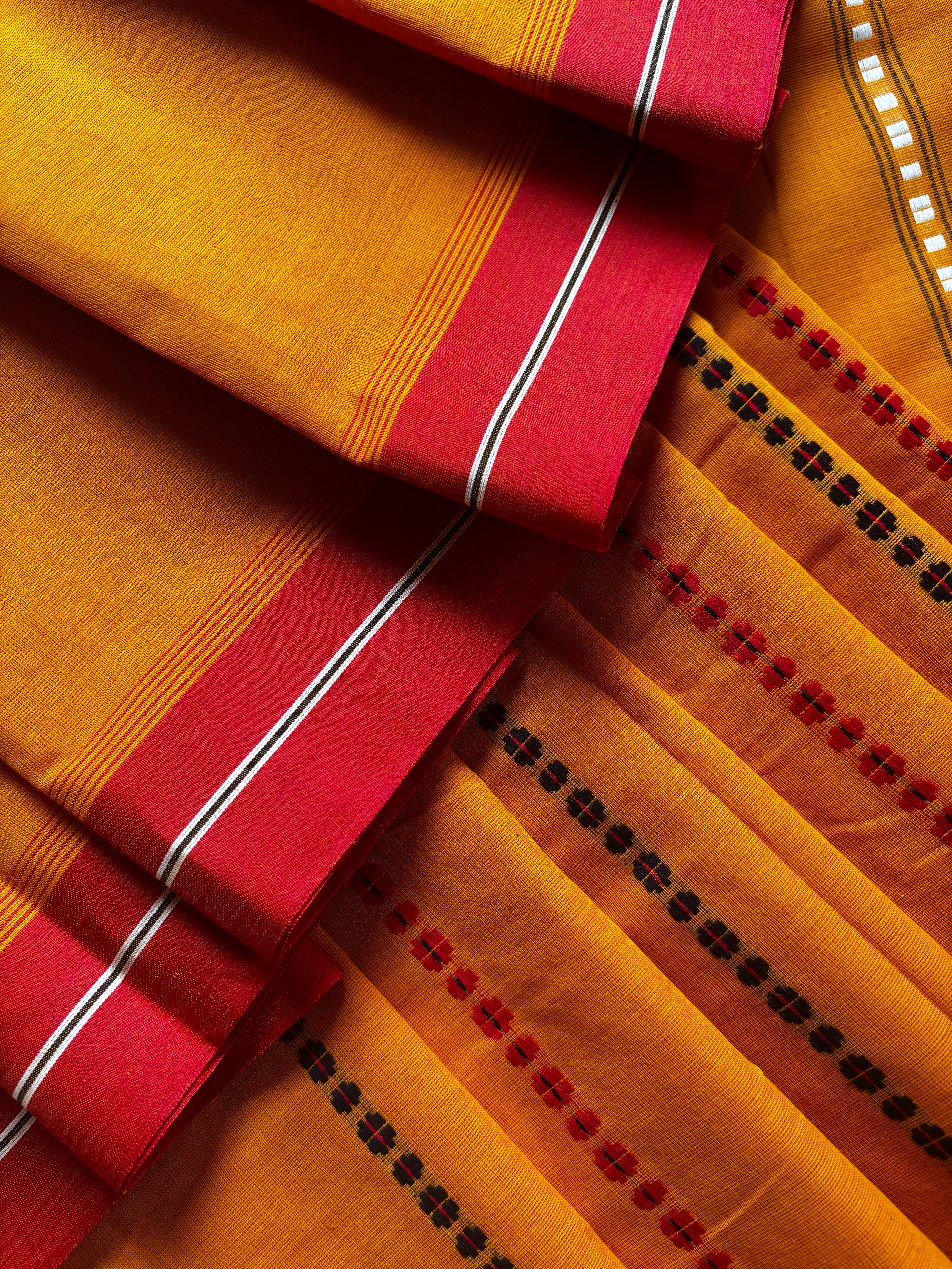 Handwoven Mustard Begampuri Cotton Saree