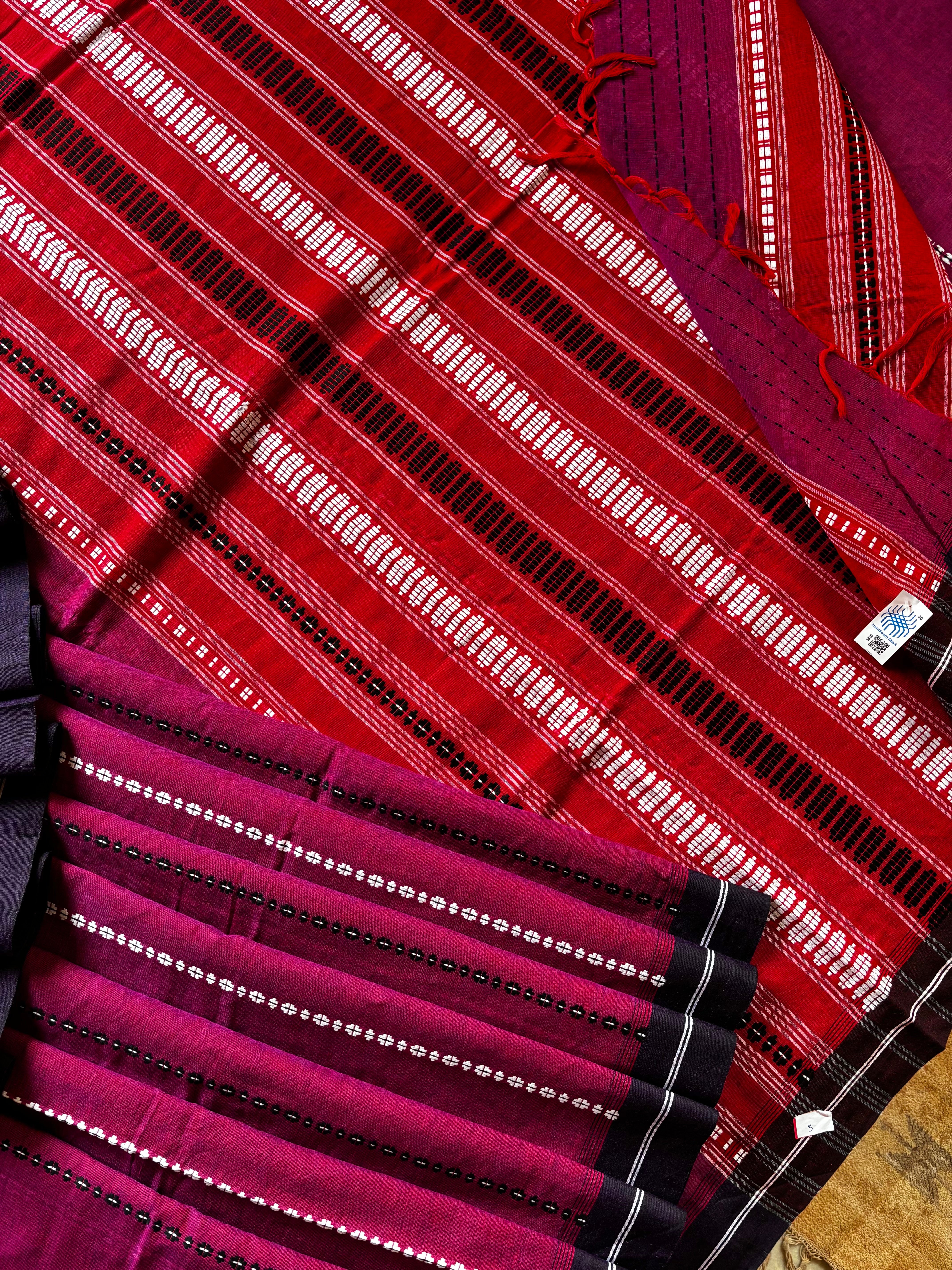 Handwoven Dual Toned Begampuri Cotton Saree