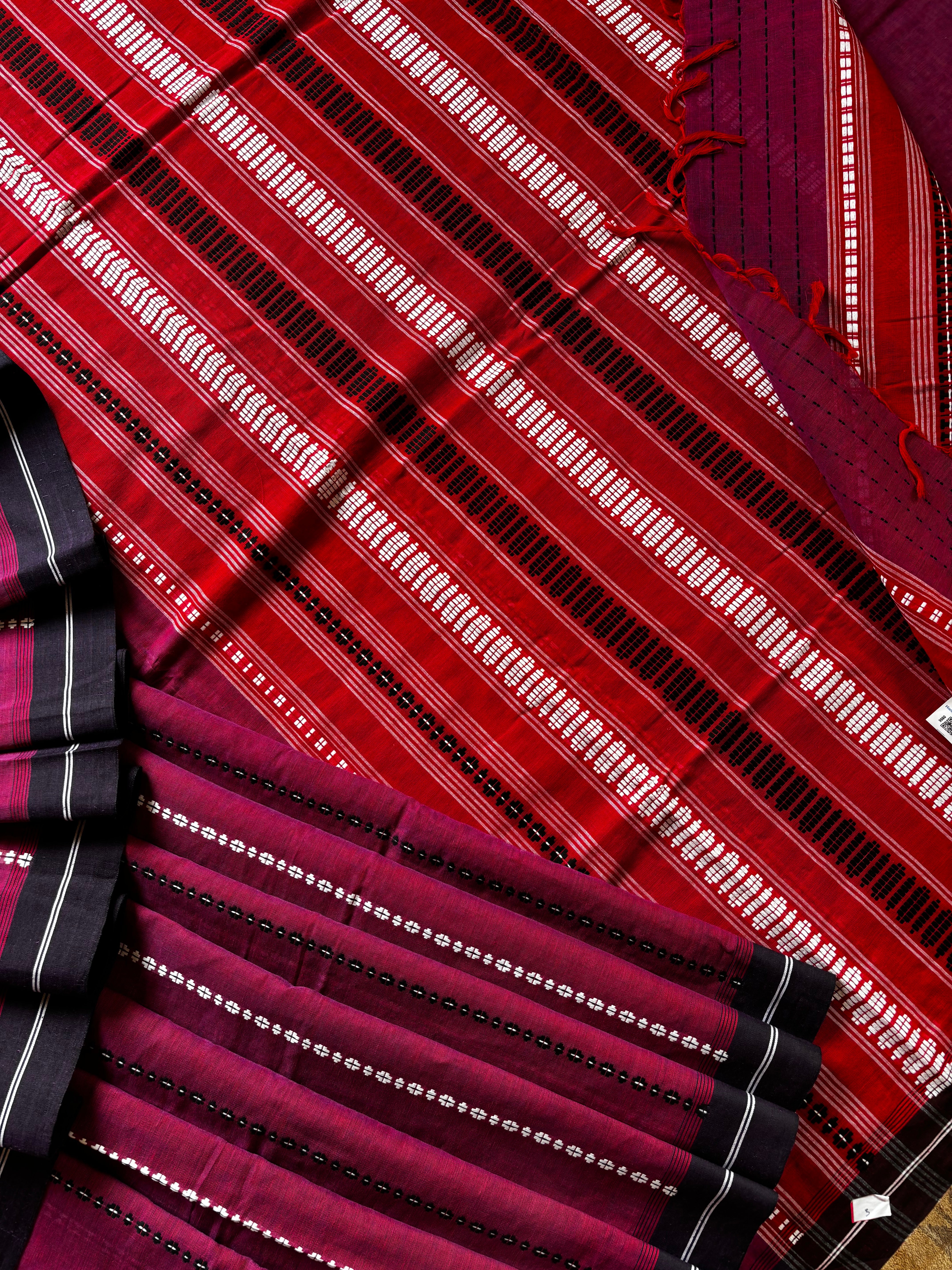 Handwoven Dual Toned Begampuri Cotton Saree