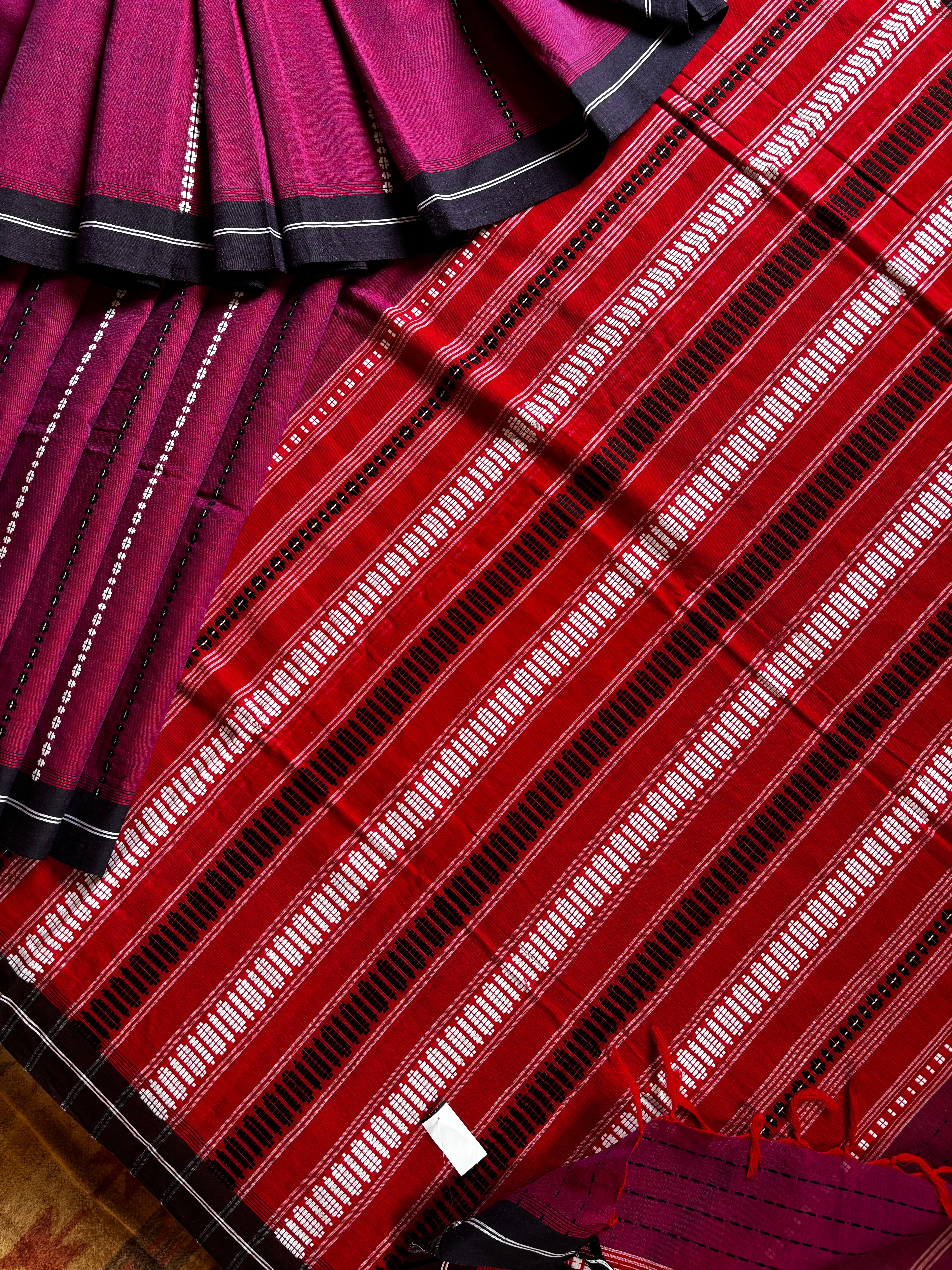 Handwoven Dual Toned Begampuri Cotton Saree