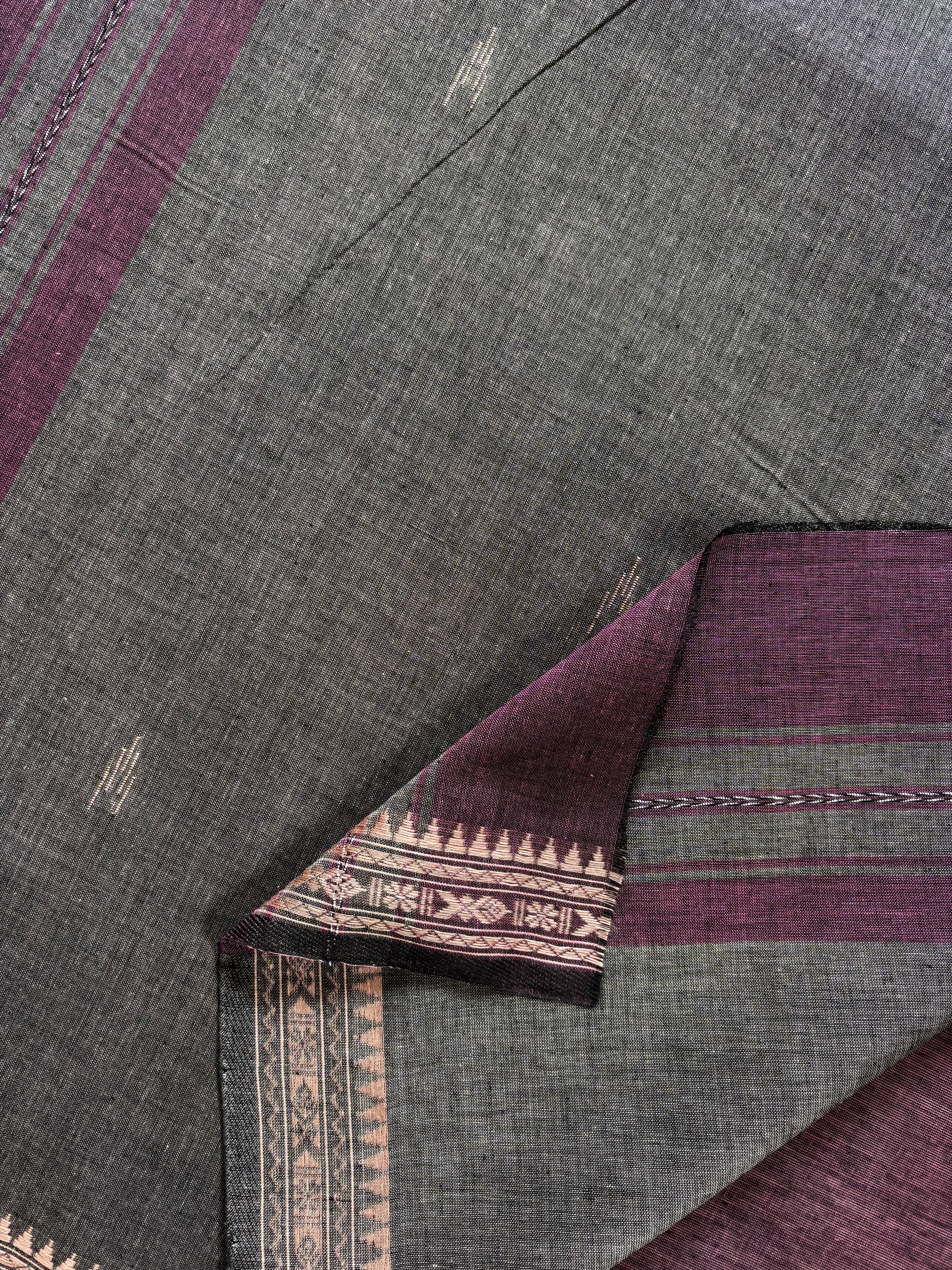 Handwoven Dusty Purple Dhonekhali Cotton