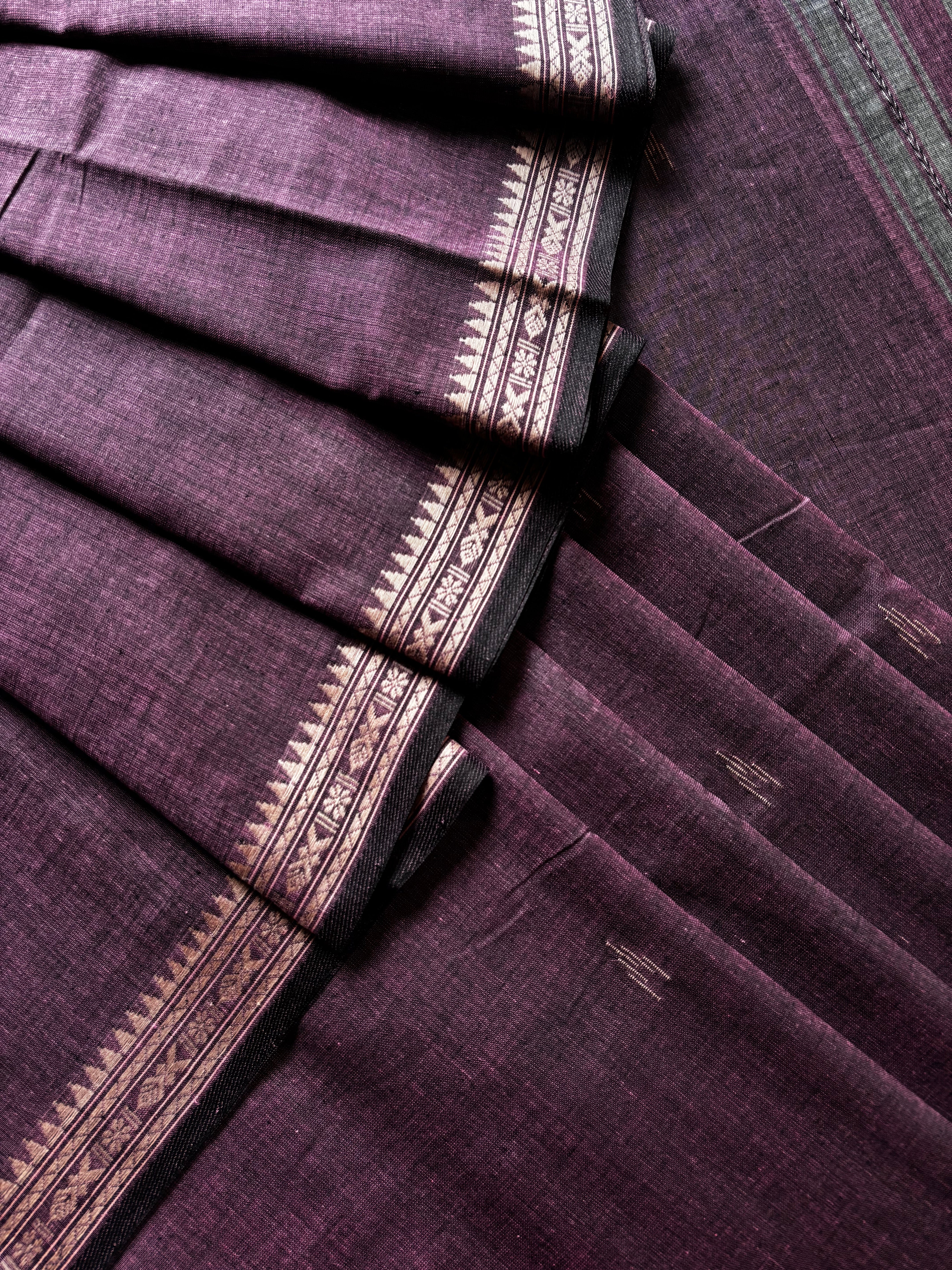 Handwoven Dusty Purple Dhonekhali Cotton