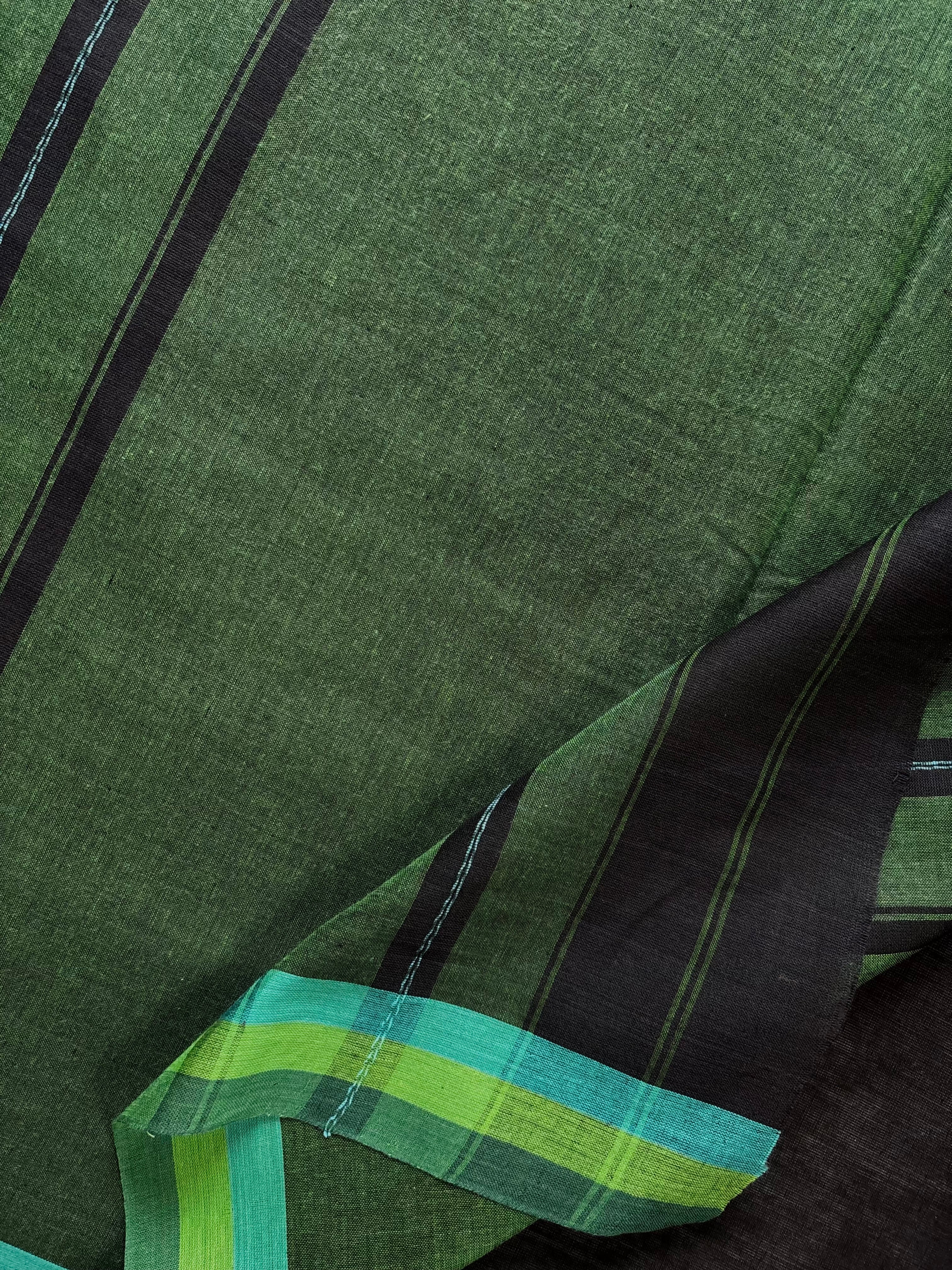 Handwoven Black Colour Dhonekhali Cotton Saree