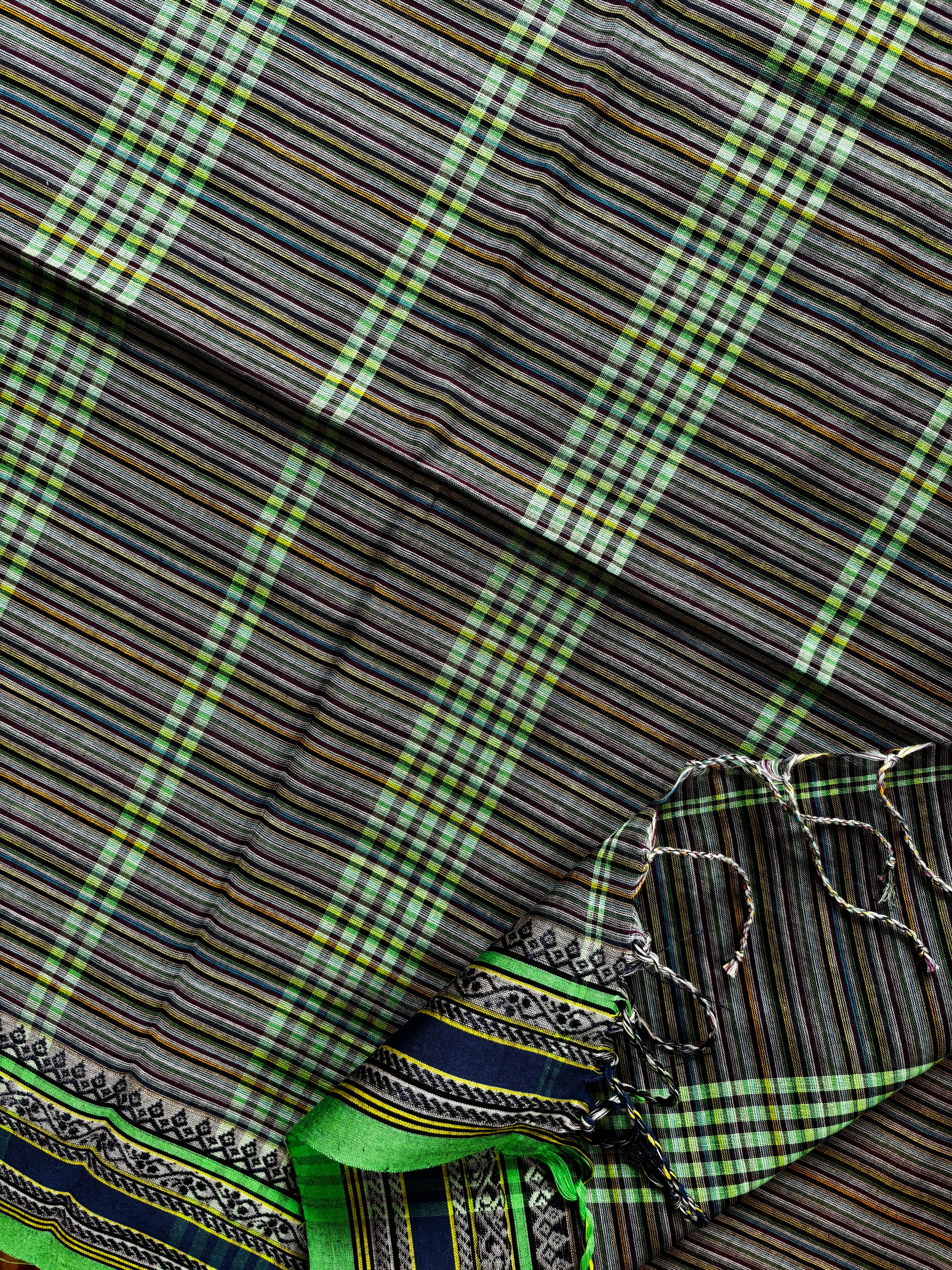 Handwoven Multicolour Striped Phulia Cotton Saree