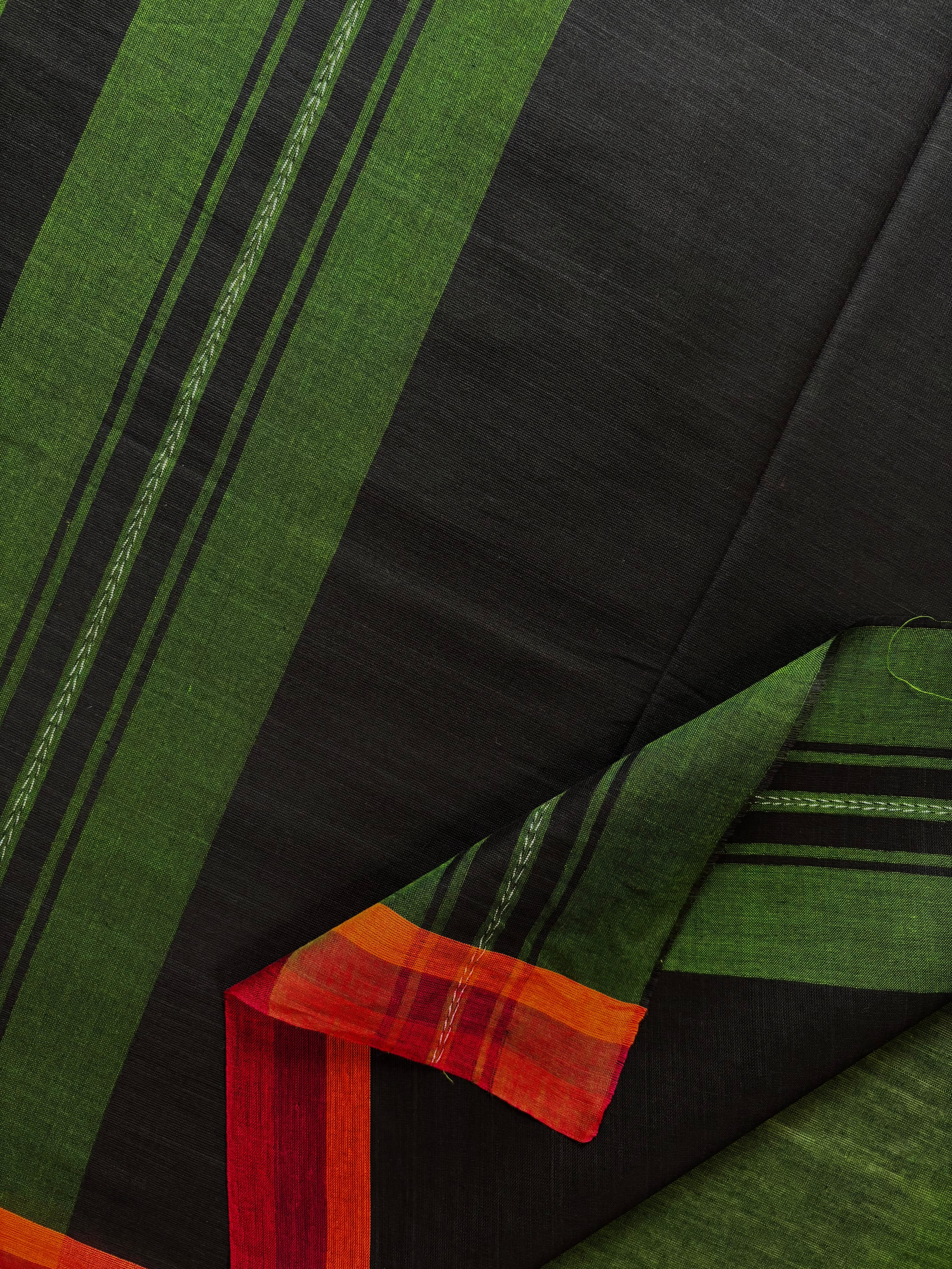 Handwoven Green Colour Dhonekhali Cotton Saree