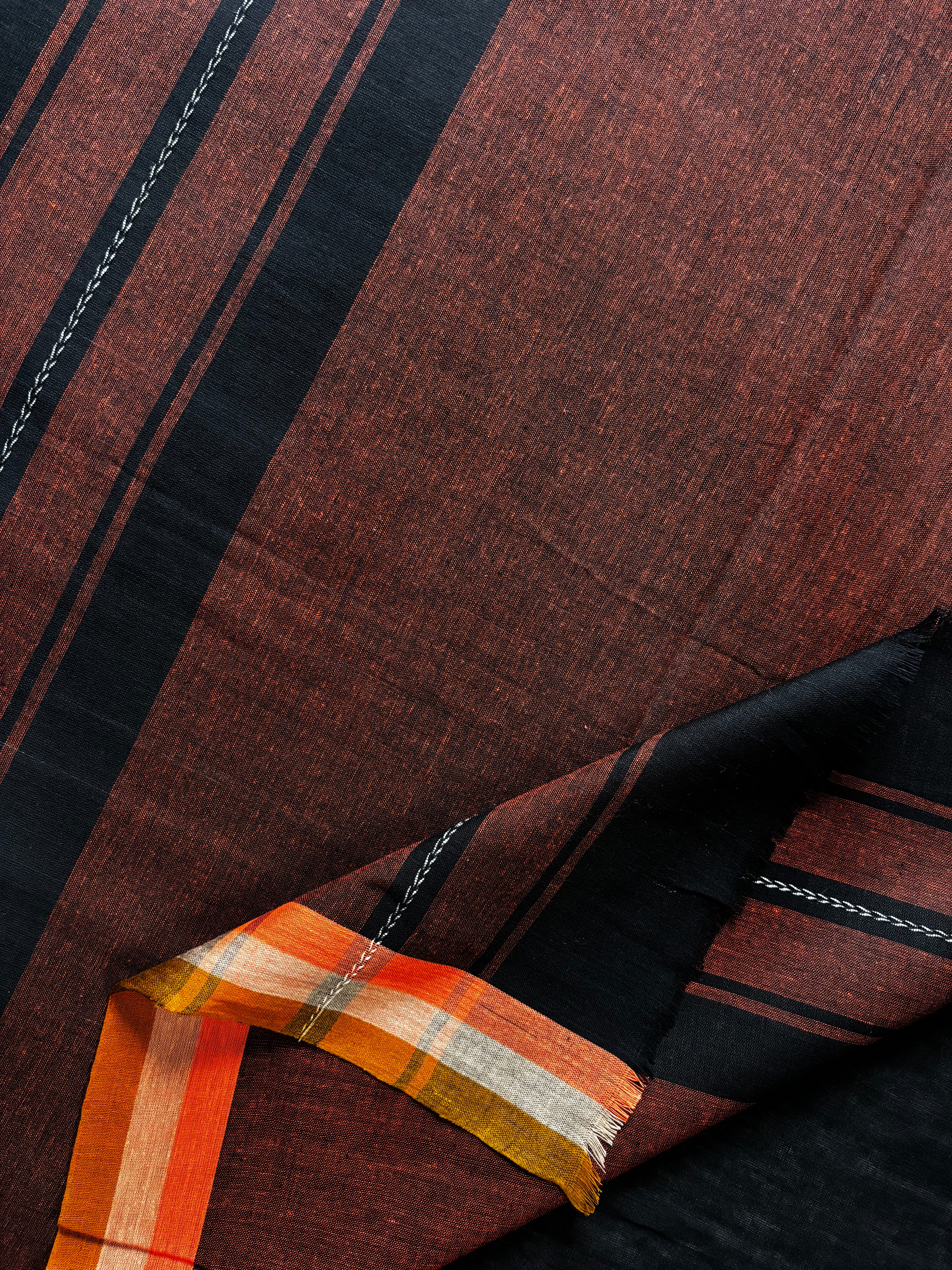 Handwoven Black Colour Dhonekhali Cotton Saree
