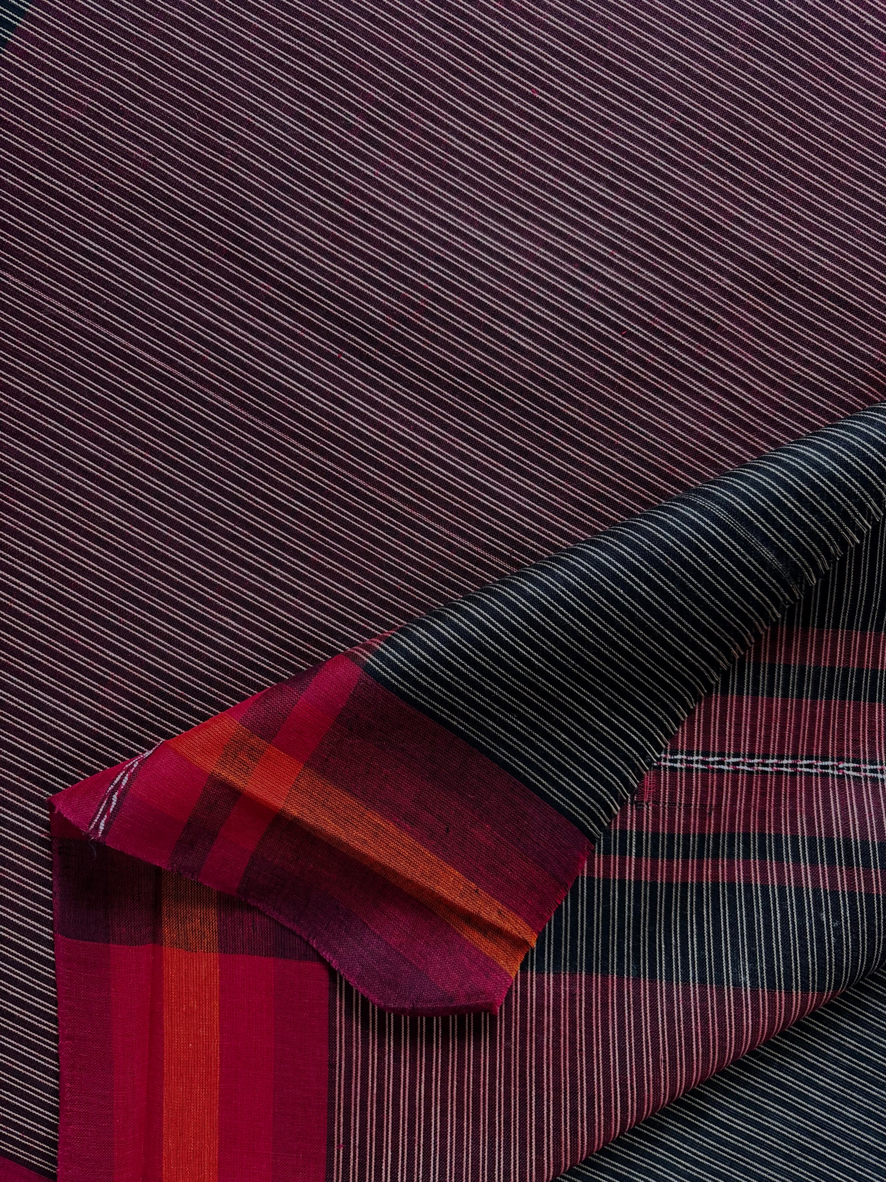 Handwoven Black Colour Dhonekhali Cotton Saree