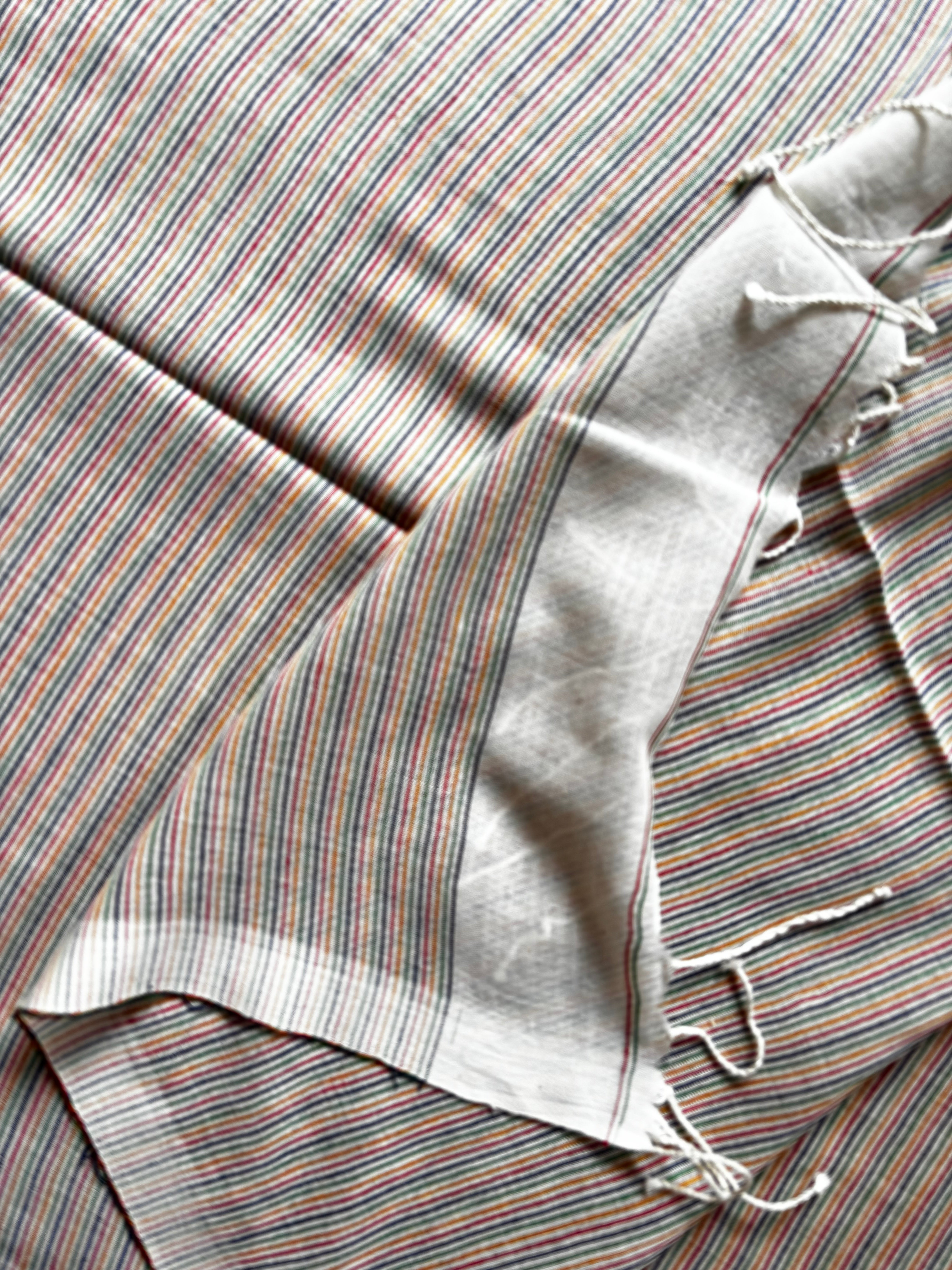 Handspun Handwoven Pearl White Cotton Jamdani Saree