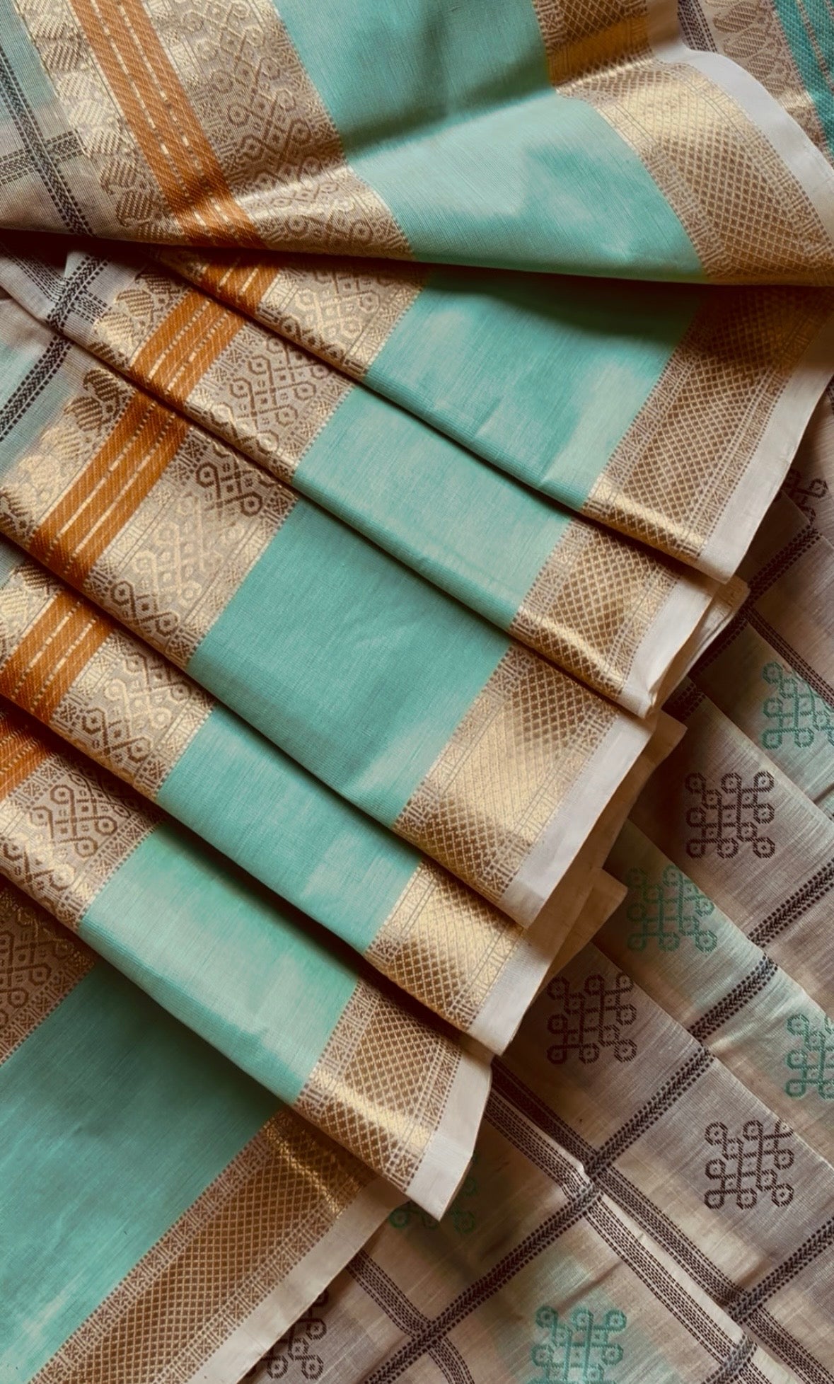 Handwoven Tussar Colour Kanchipuram Cotton Saree