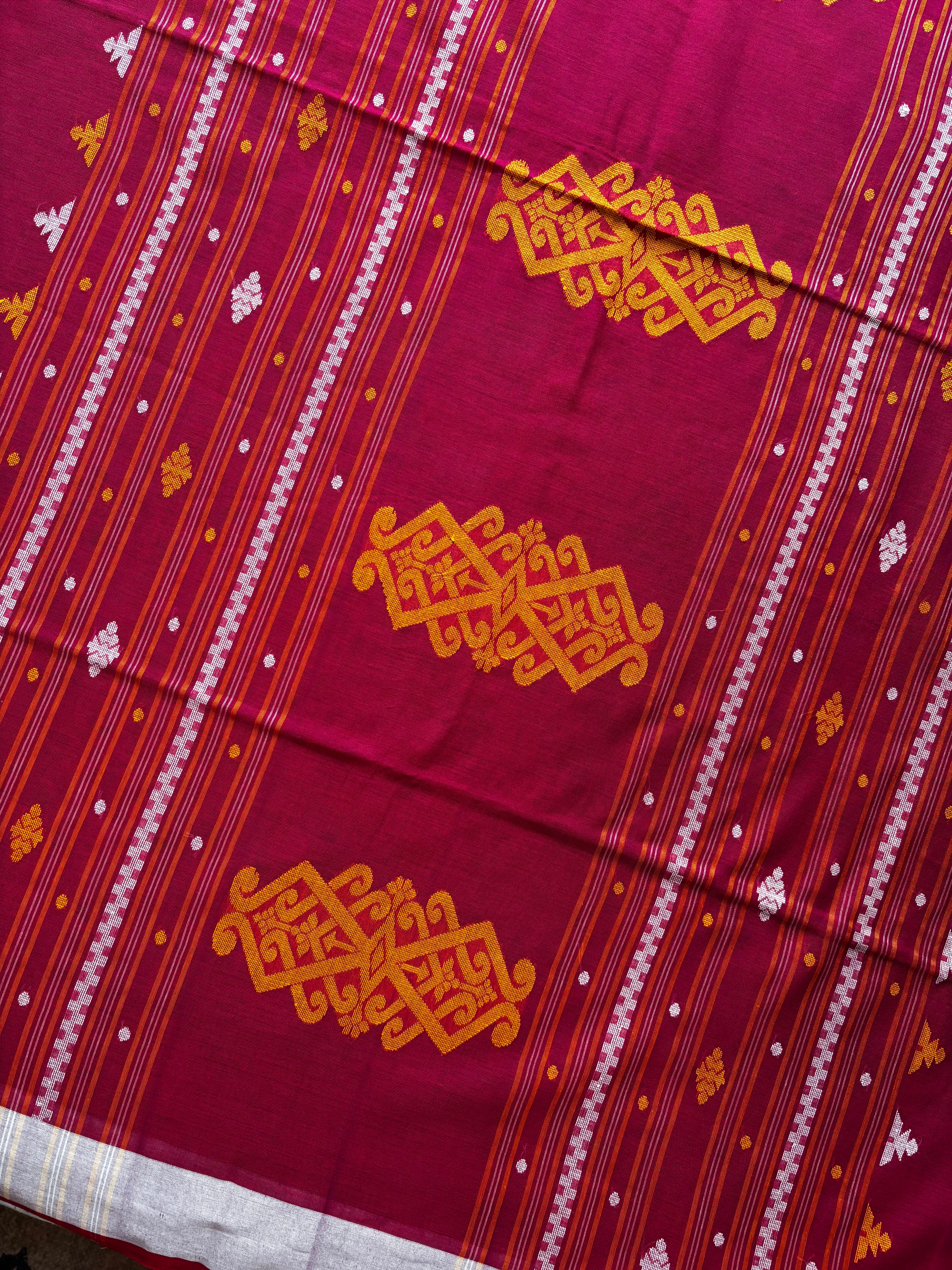 Handwoven Dual Toned Cotton Jamdani Saree