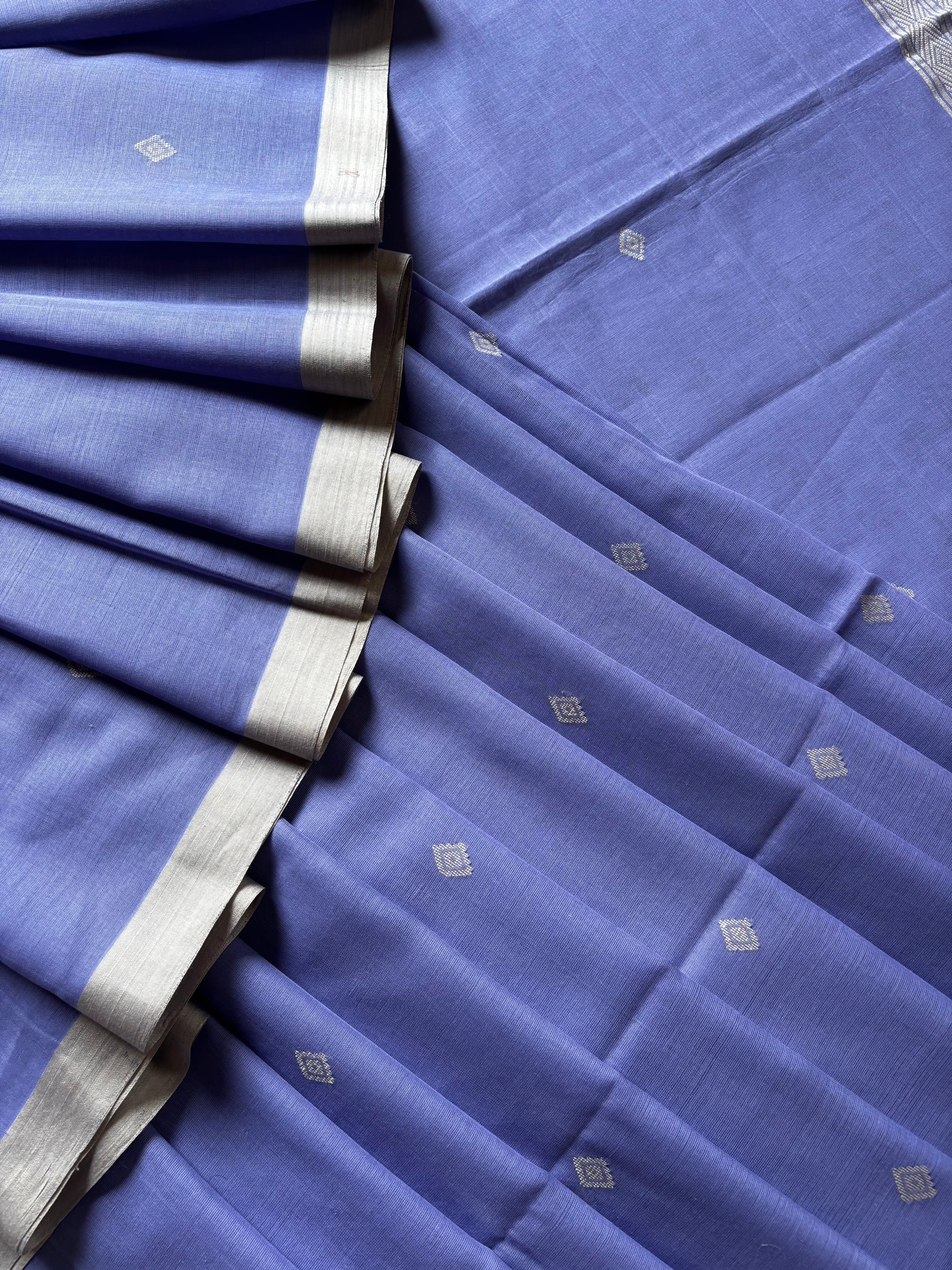 Handwoven Lavender Colour Phulia Cotton Saree