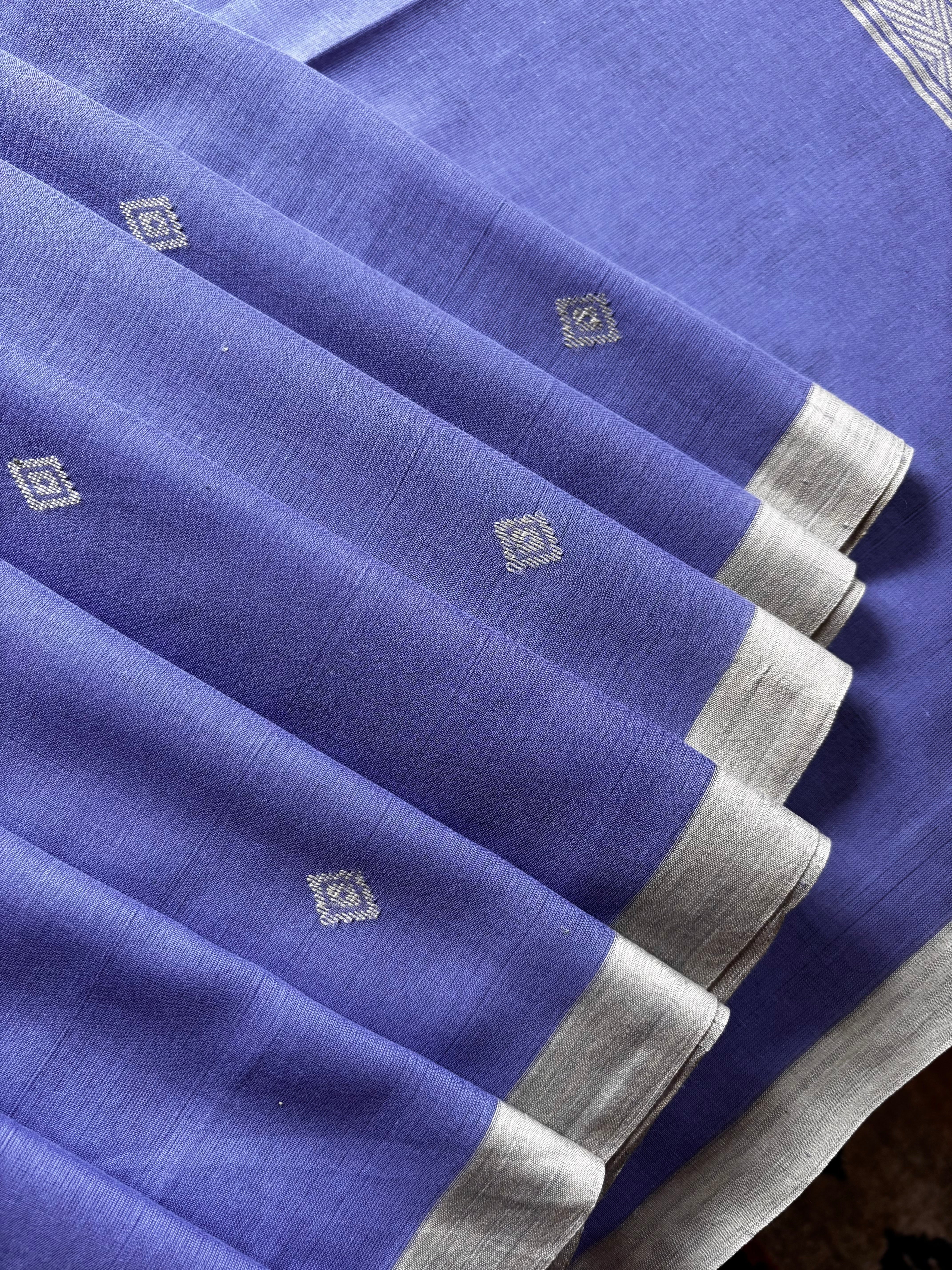 Handwoven Lavender Colour Phulia Cotton Saree