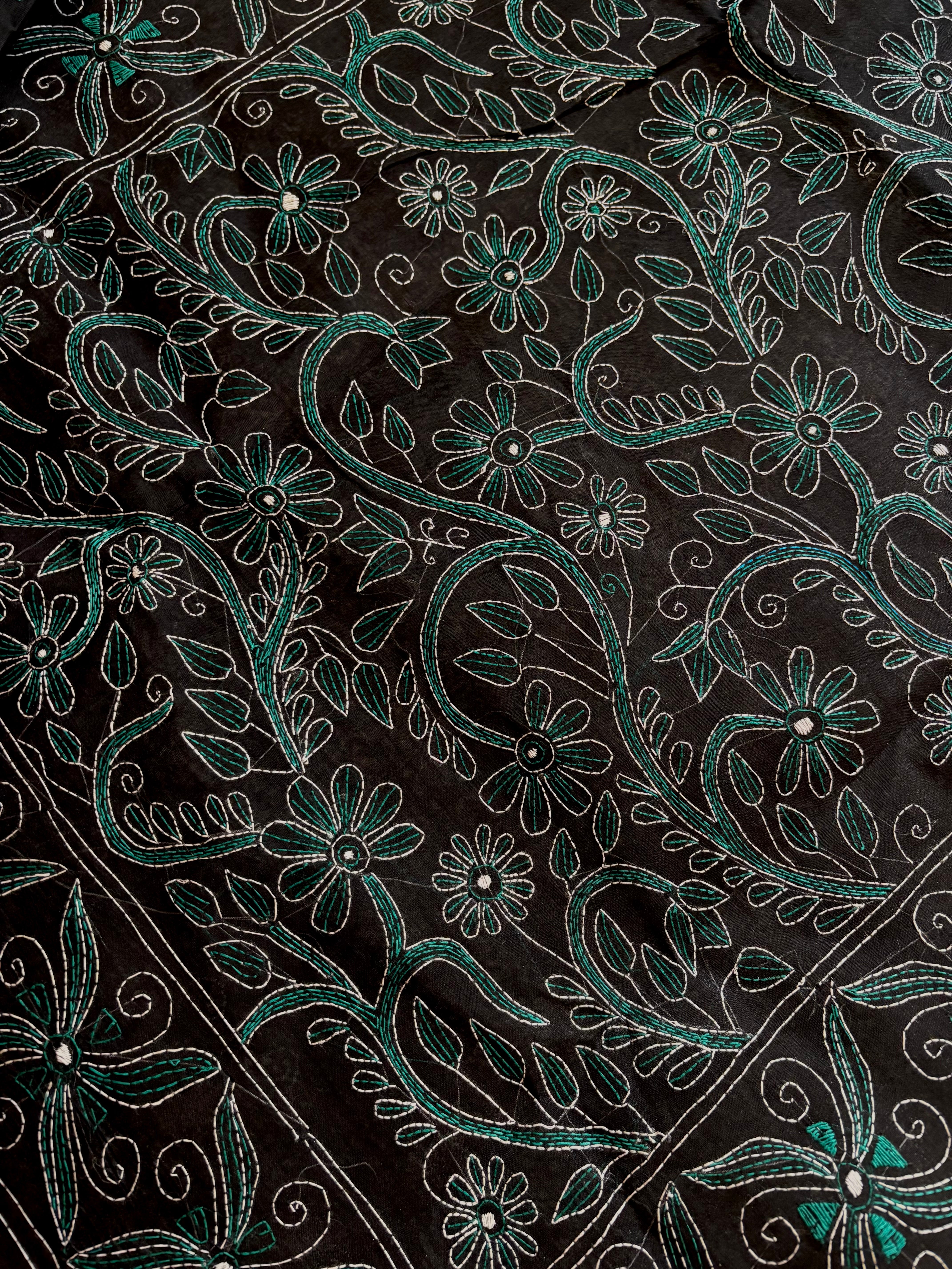 Handmade Cotton Kantha Saree