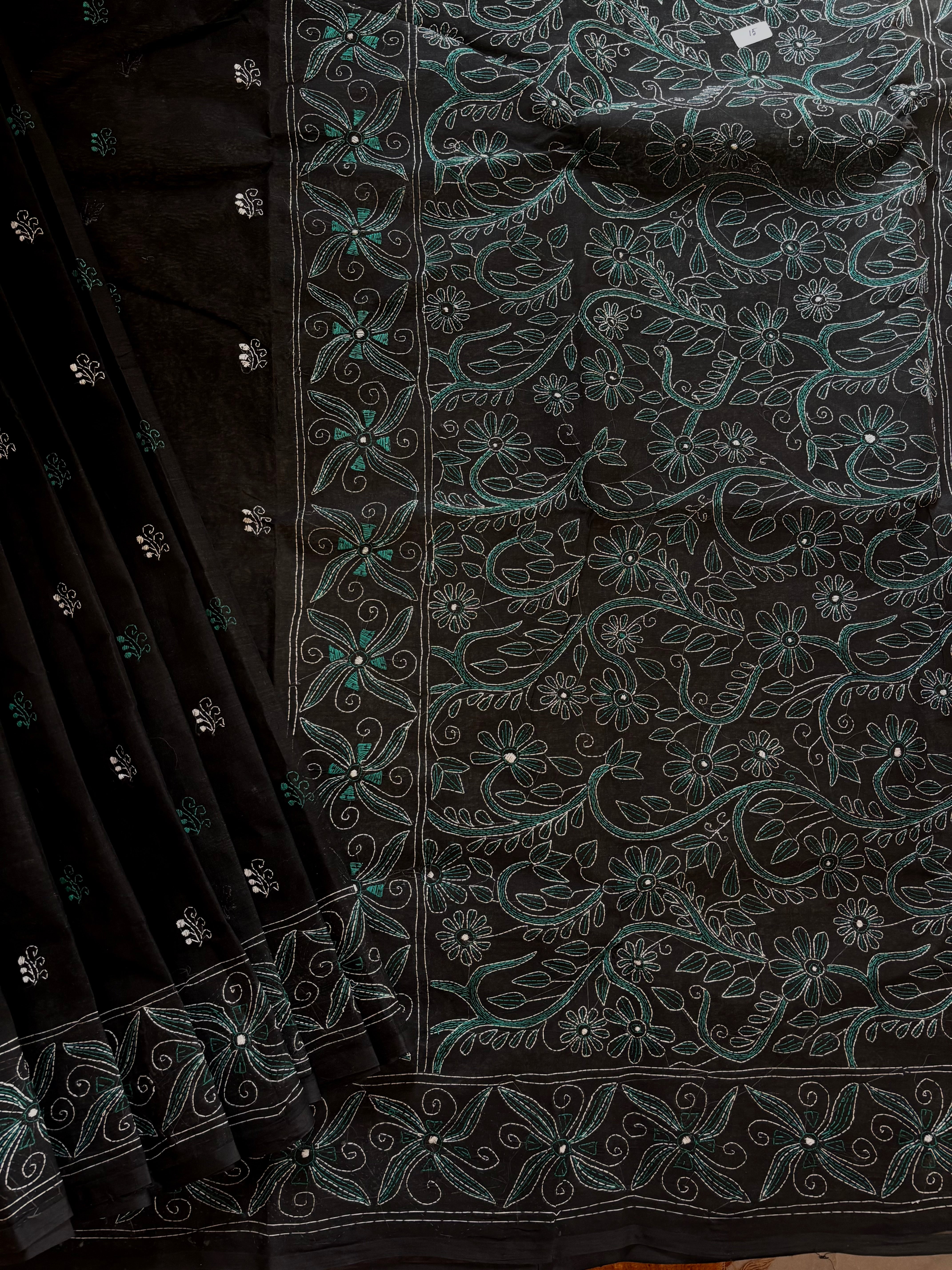 Handmade Cotton Kantha Saree