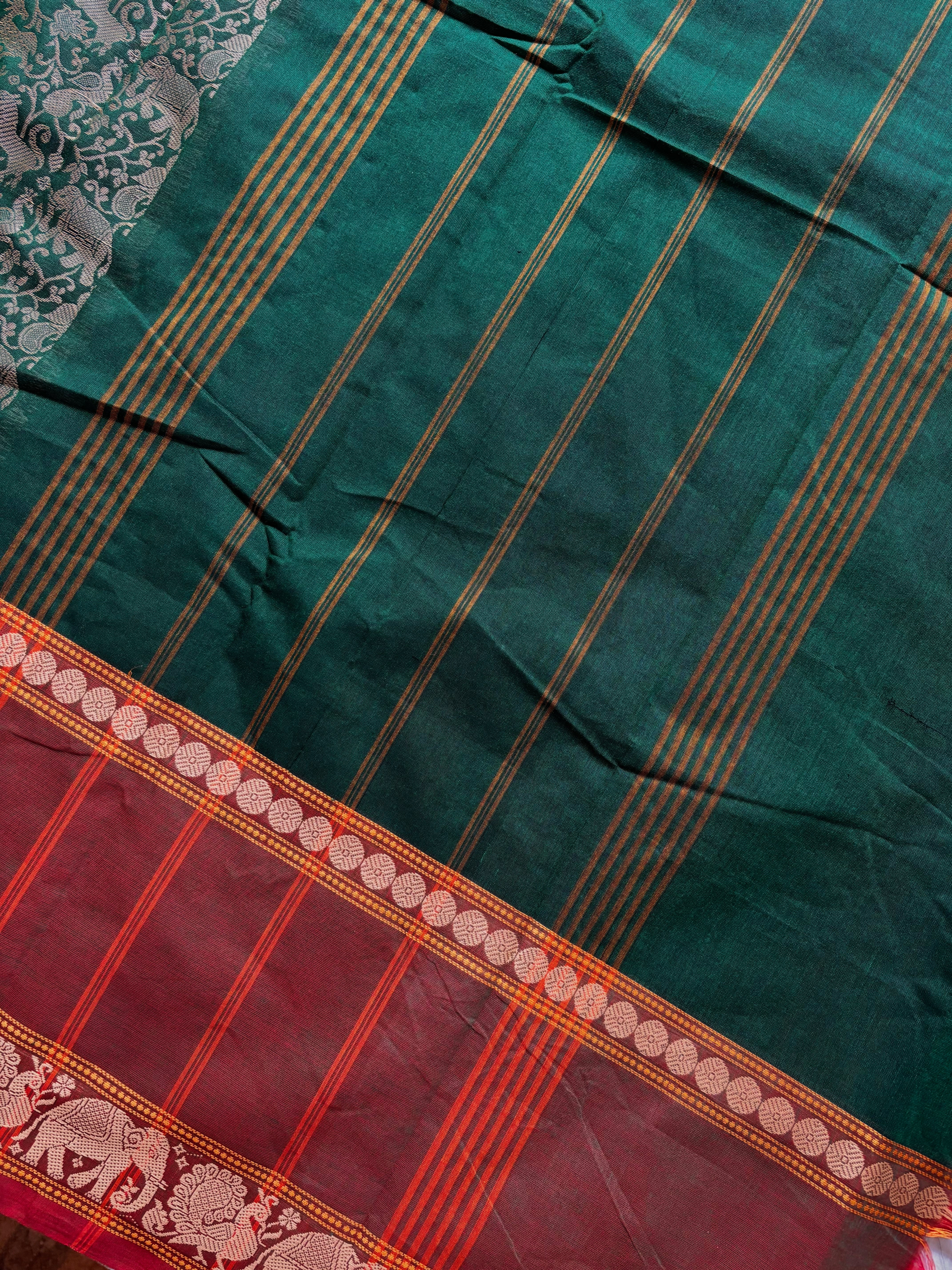 Green Vanashingram Kanchipuram Pure Cotton Saree