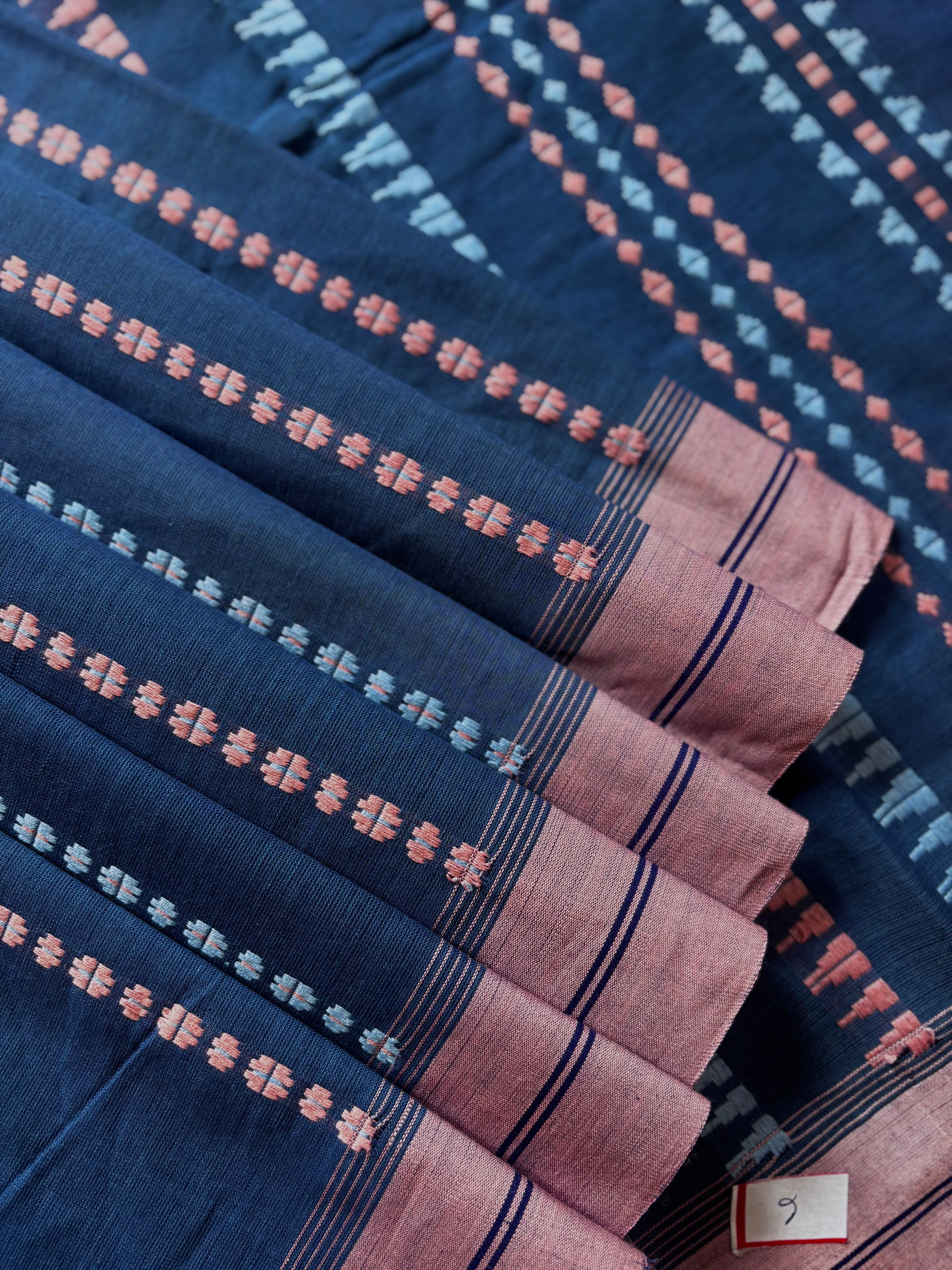 Handwoven Pastel Blue Begampuri Pure Cotton Saree