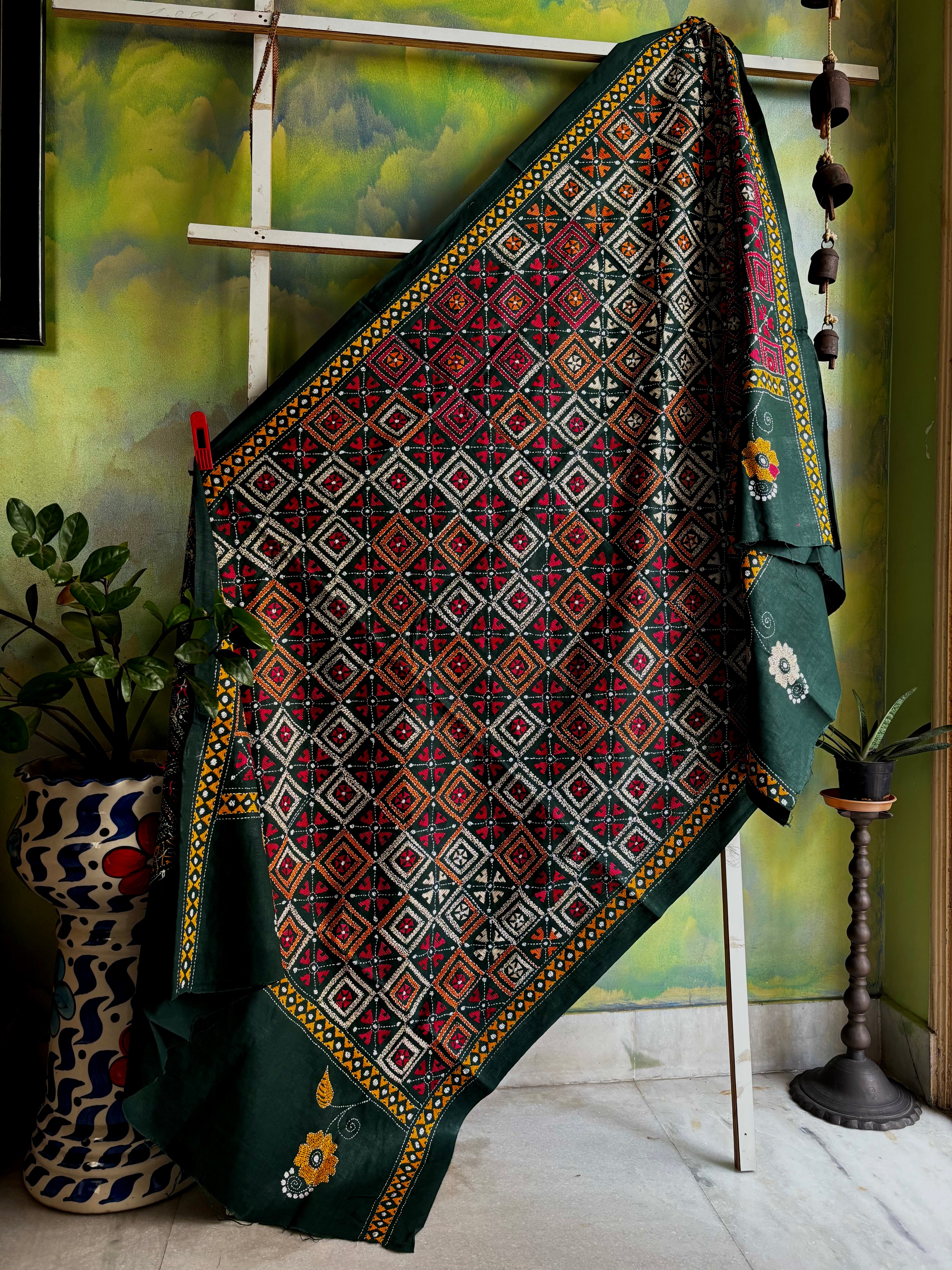 Handmade Cotton Kantha Dupatta
