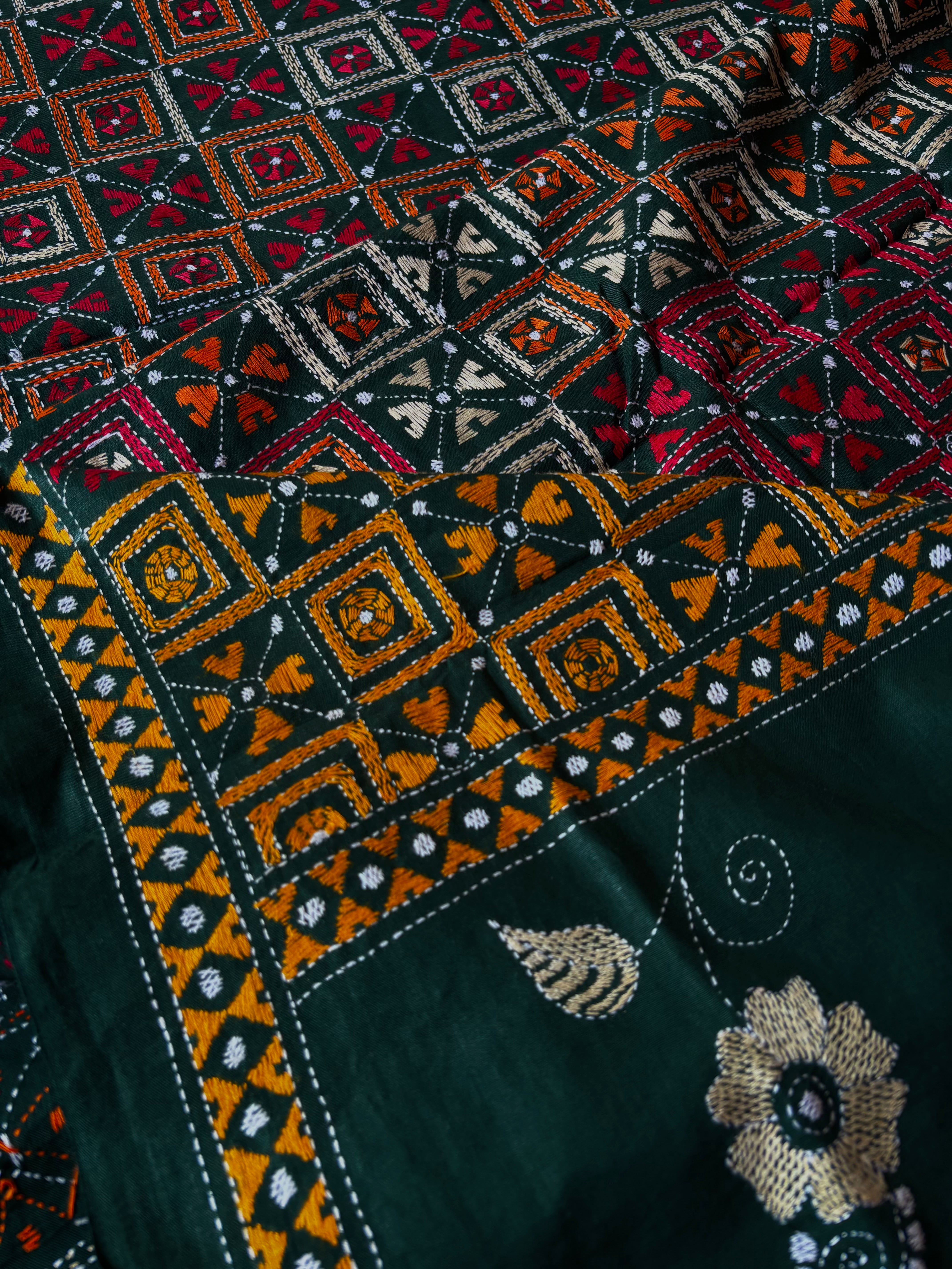 Handmade Cotton Kantha Dupatta
