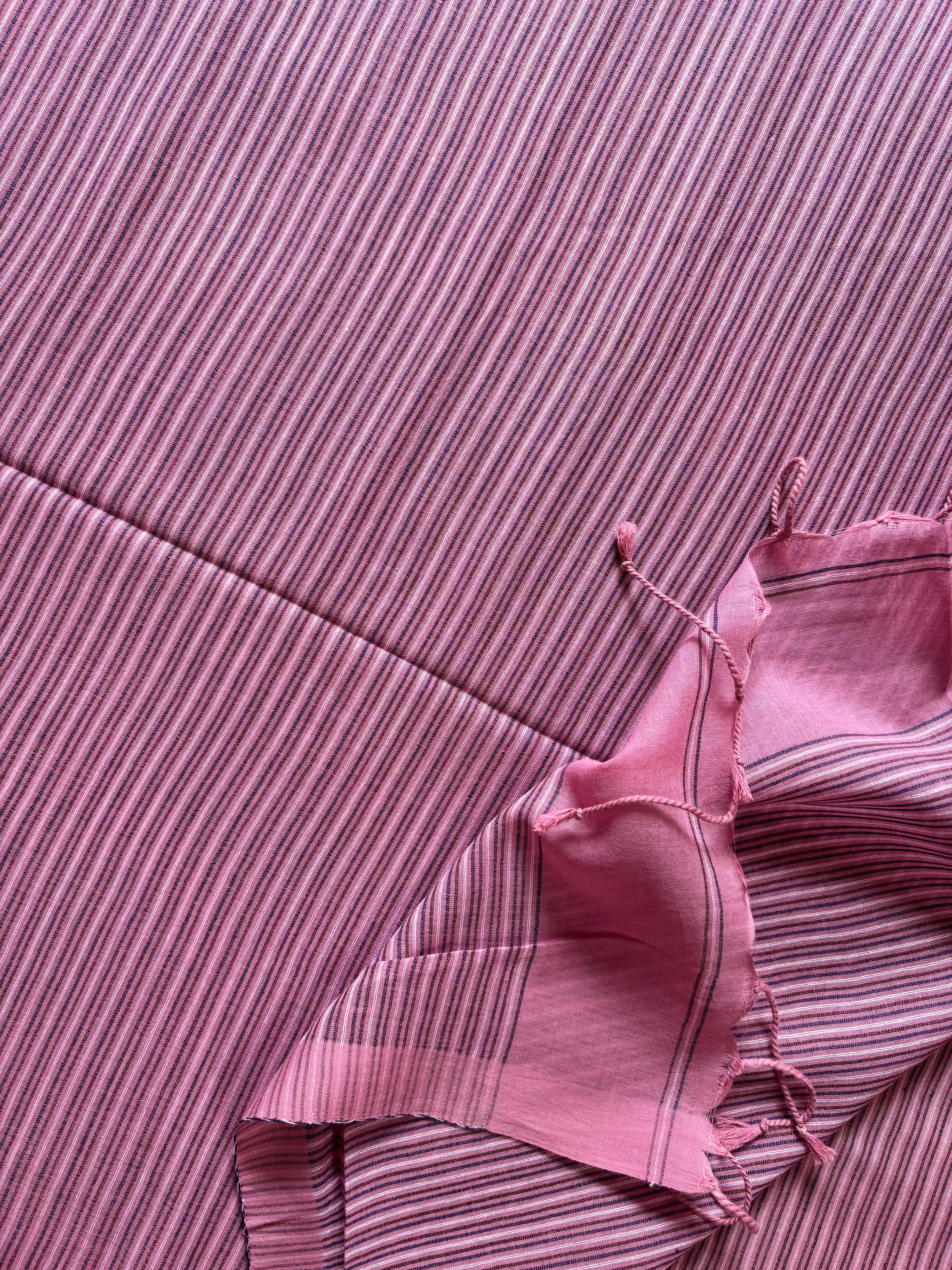 Handspun Handwoven Dusty Pink Cotton Jamdani