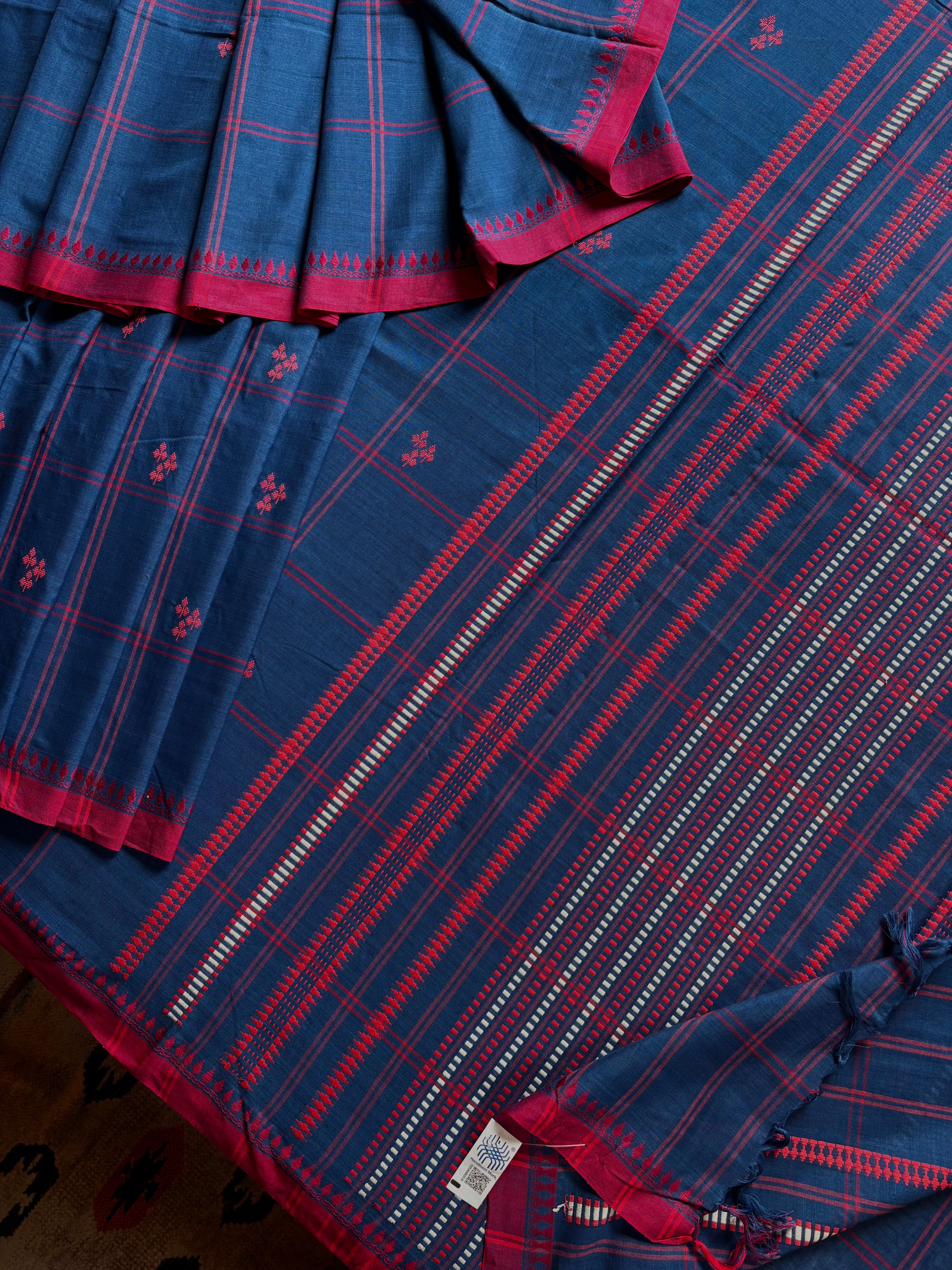 Handwoven Blue Colour Begampuri Cotton Saree