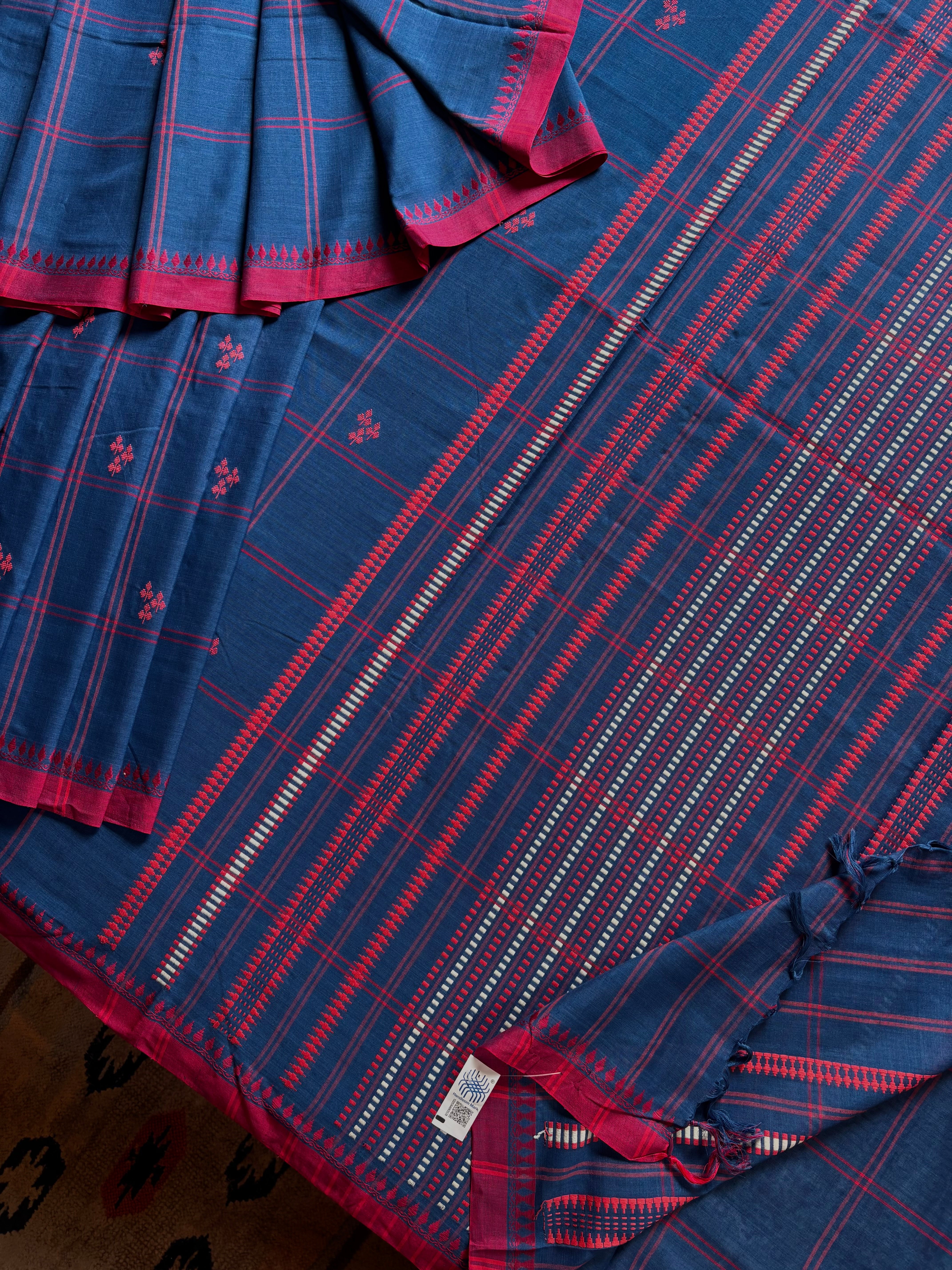 Handwoven Blue Colour Begampuri Cotton Saree