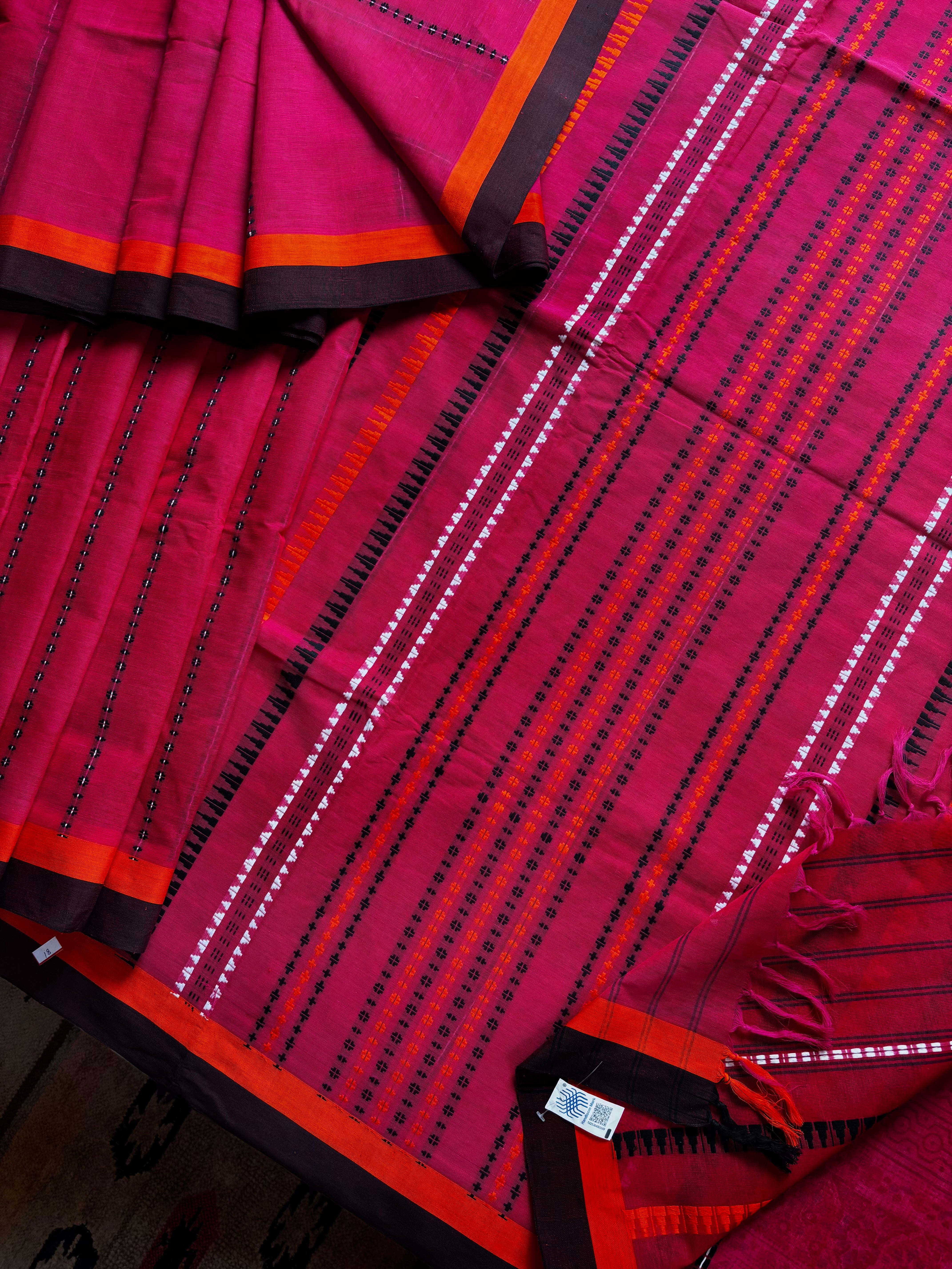 Handwoven Dual Toned Begampuri Cotton Saree